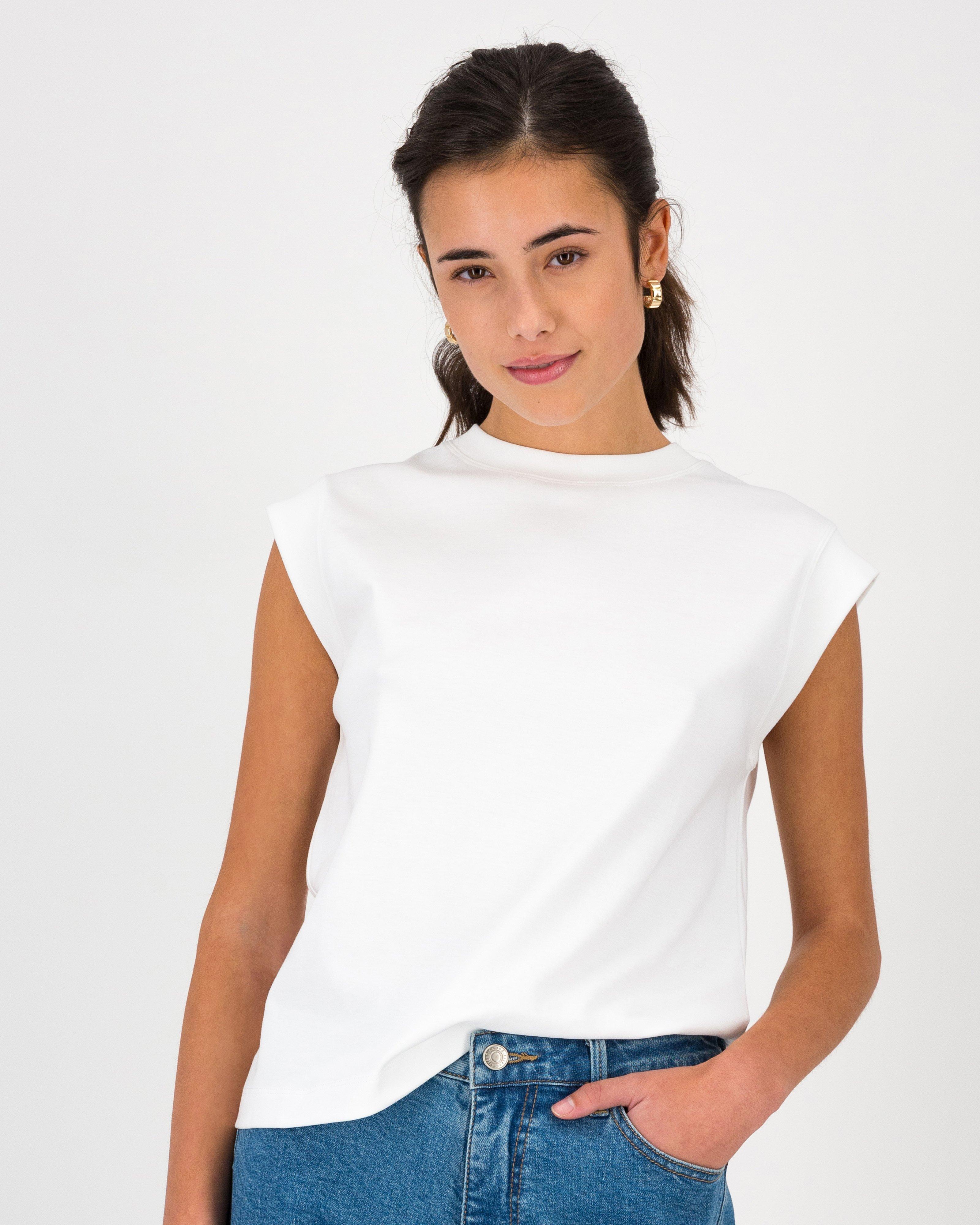 Abigail Rib Detail Top -  White