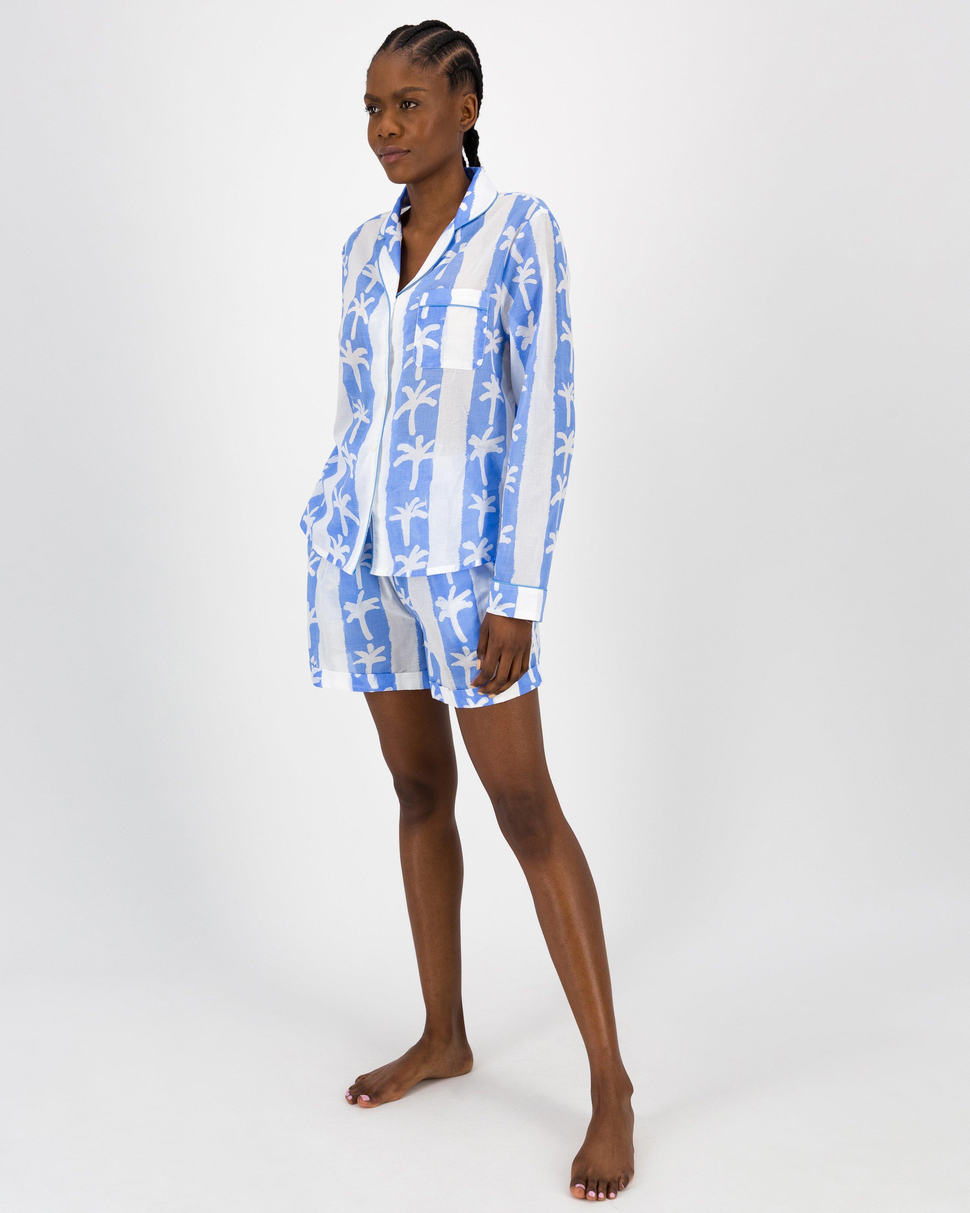 Mari Tropical Stripe Sleep Set -  Blue