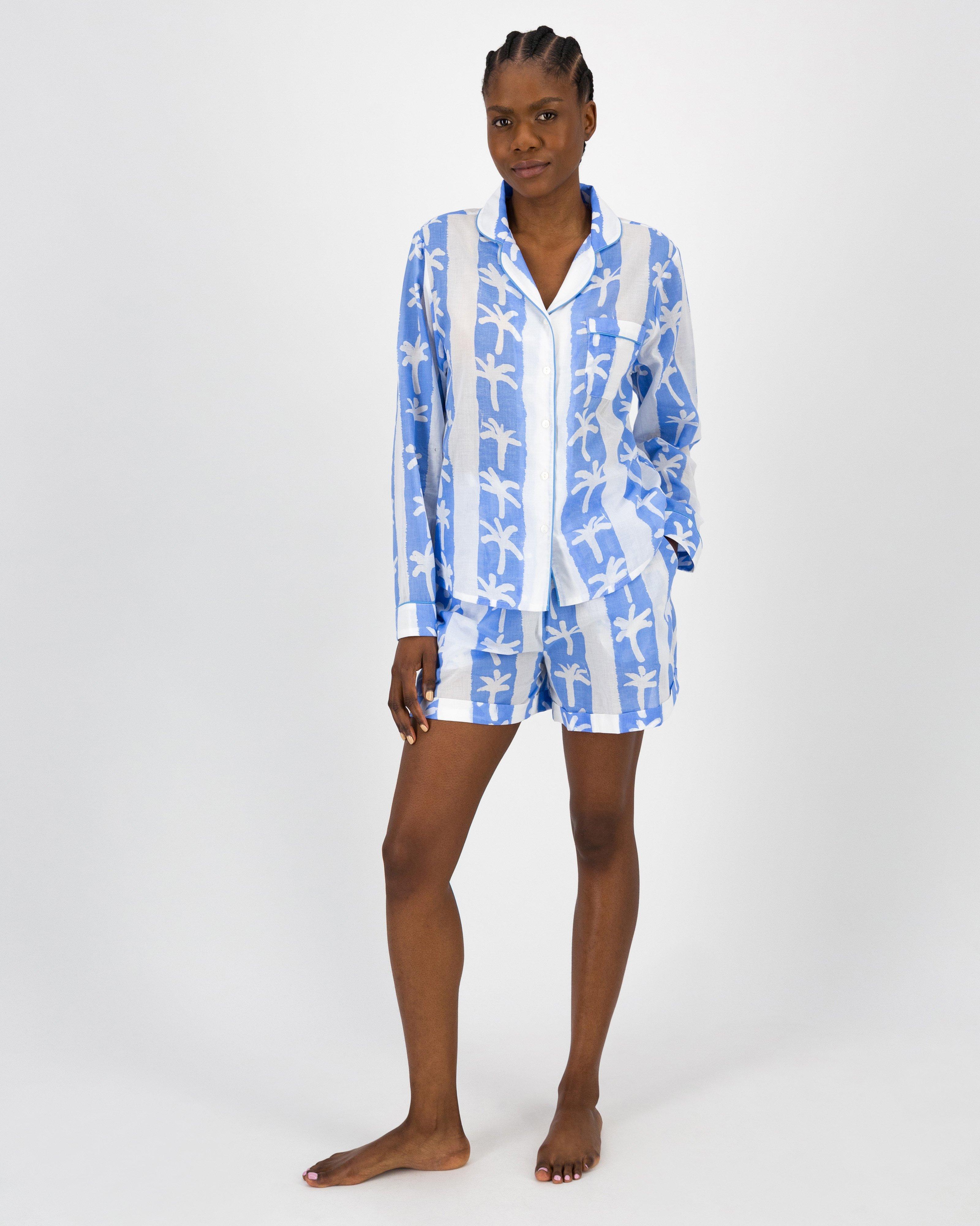 Mari Tropical Stripe Sleep Set -  Blue