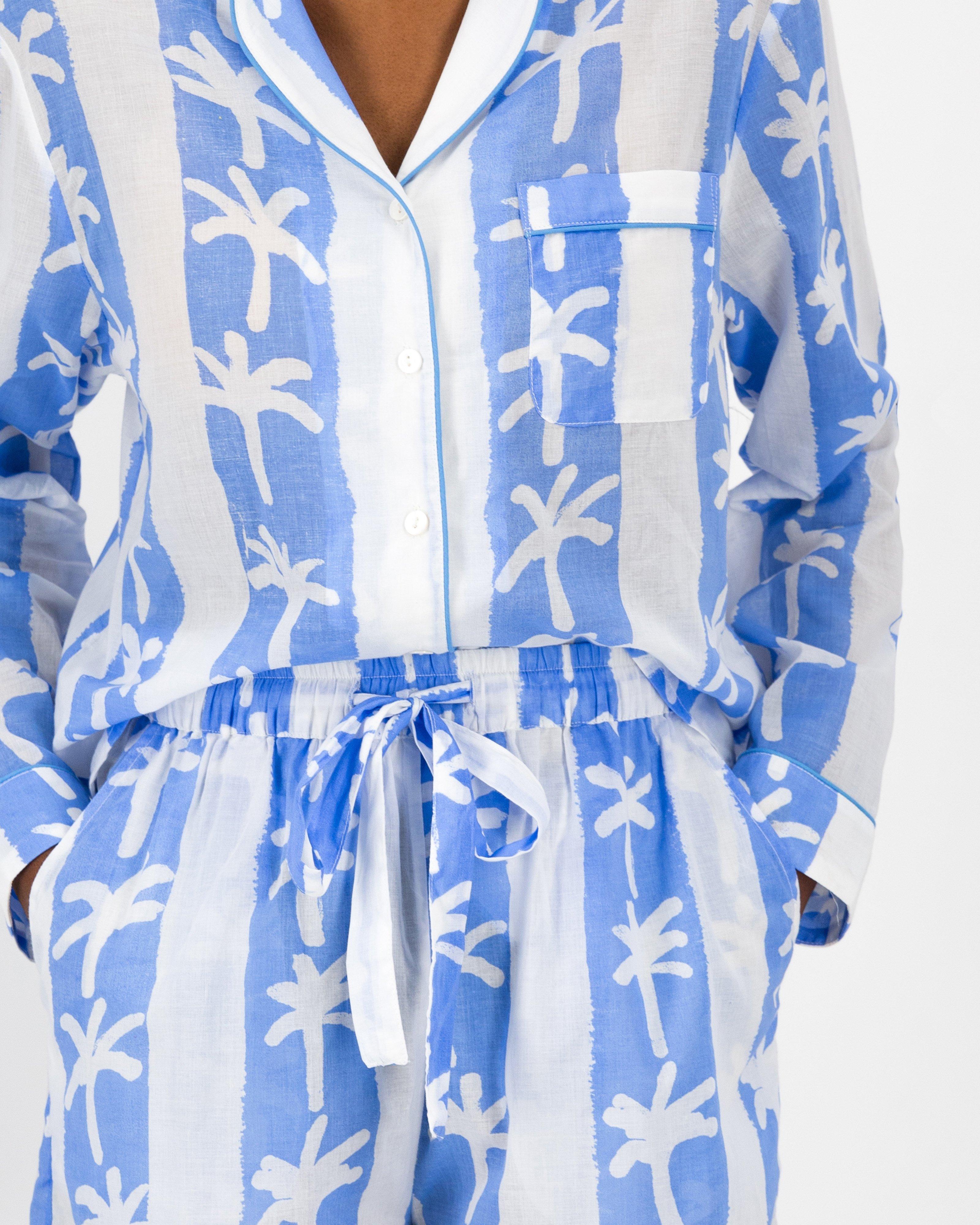 Mari Tropical Stripe Sleep Set -  Blue