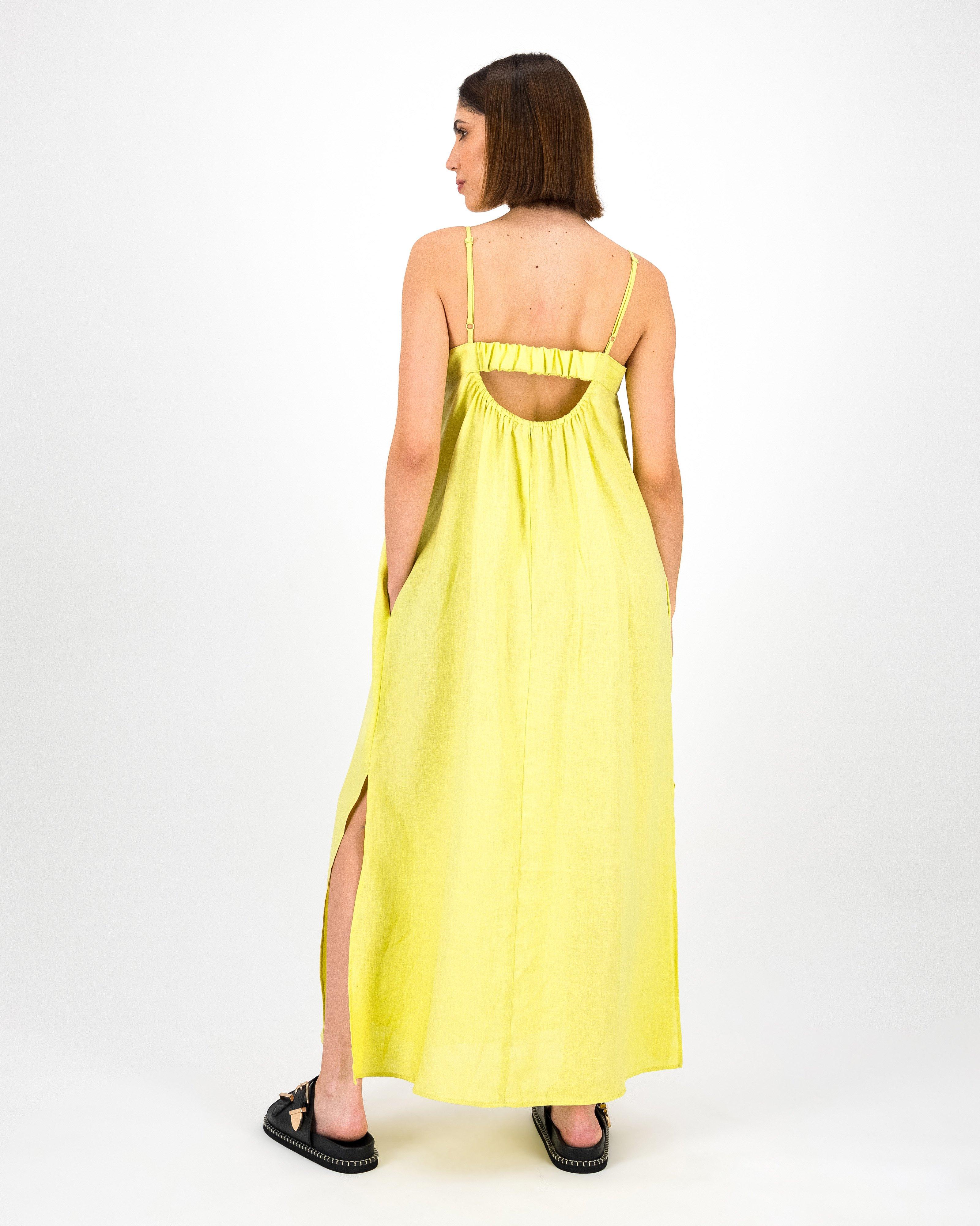 Alice Linen Dress -  Yellow