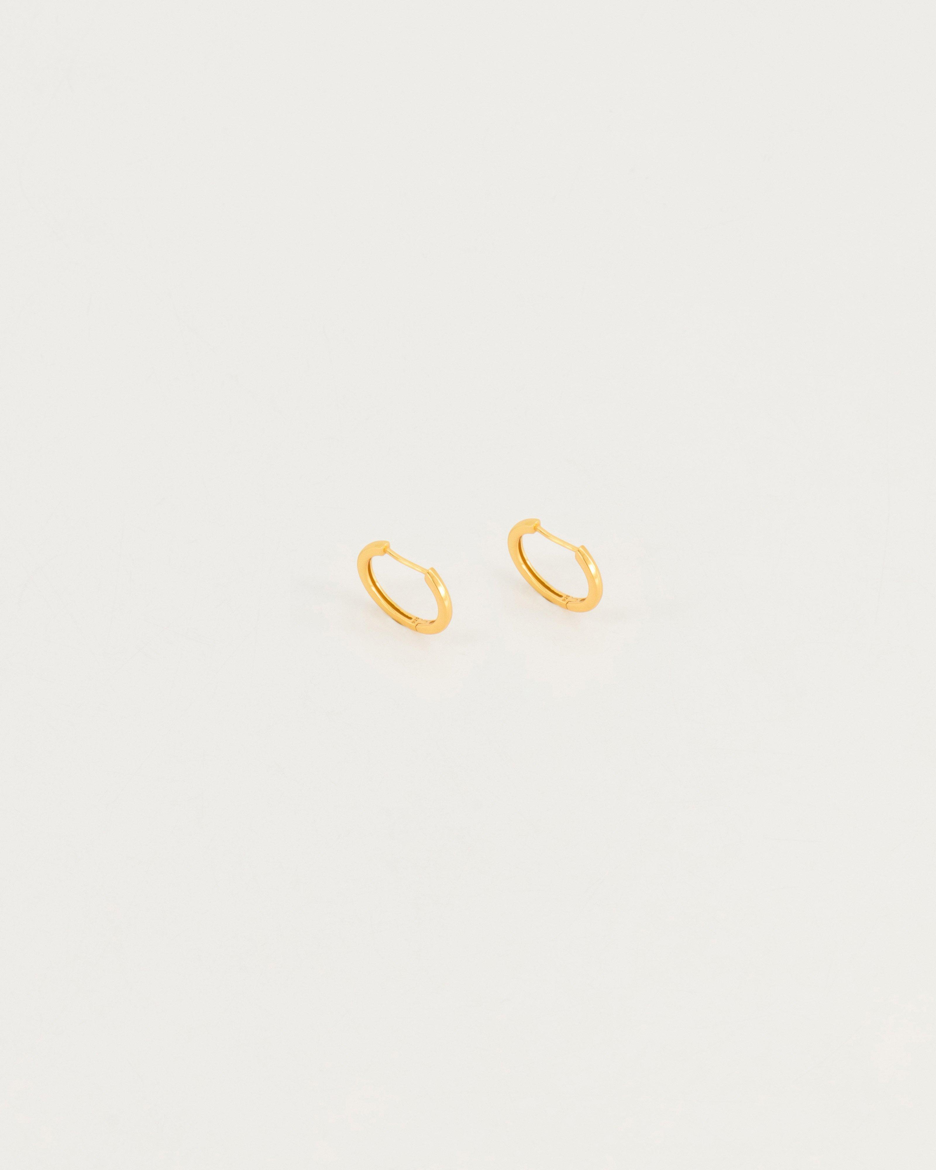 Sterling Silver Tube Hoop Earrings -  Gold