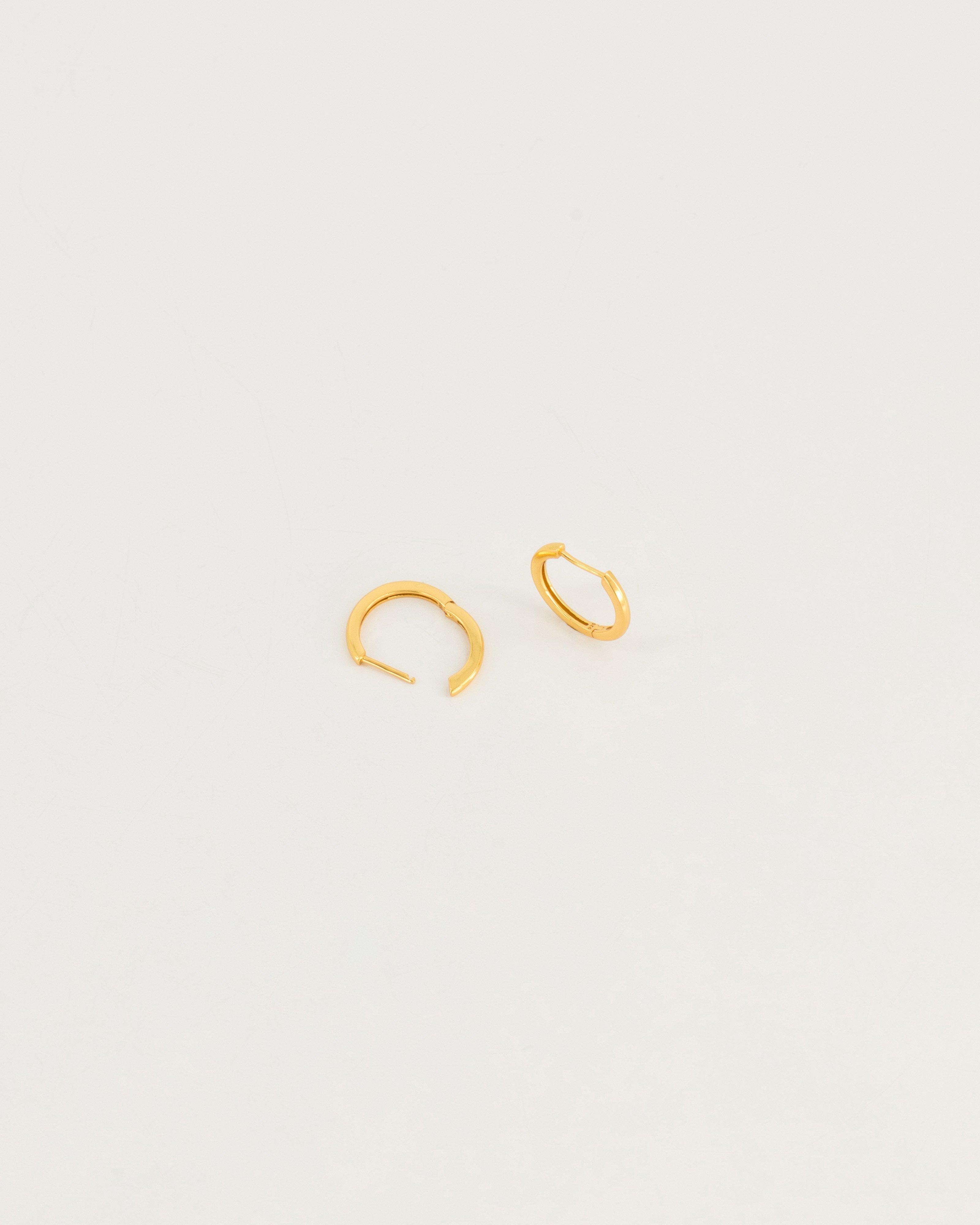 Sterling Silver Tube Hoop Earrings -  Gold