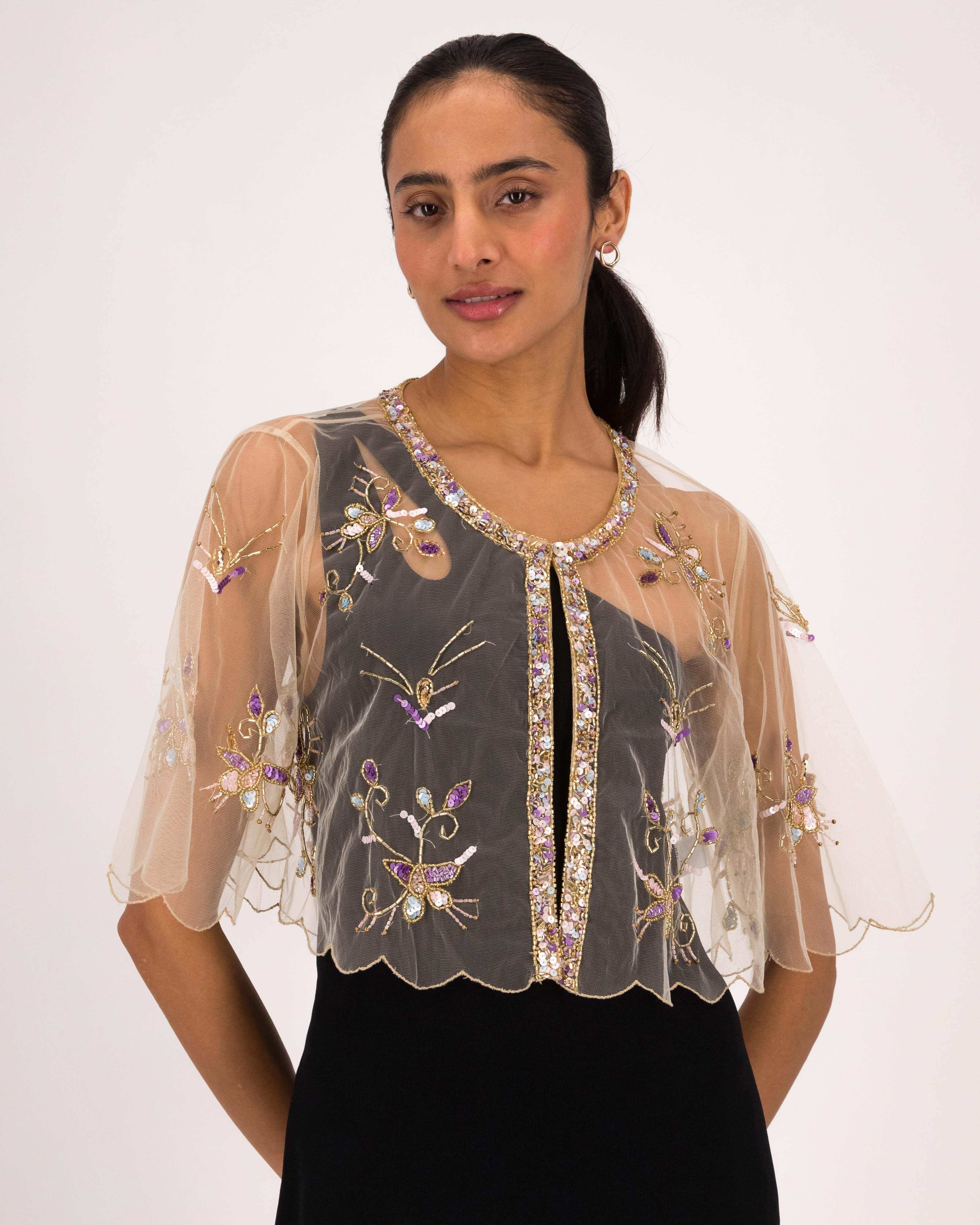 Karlee Beaded Kimono -  Nude