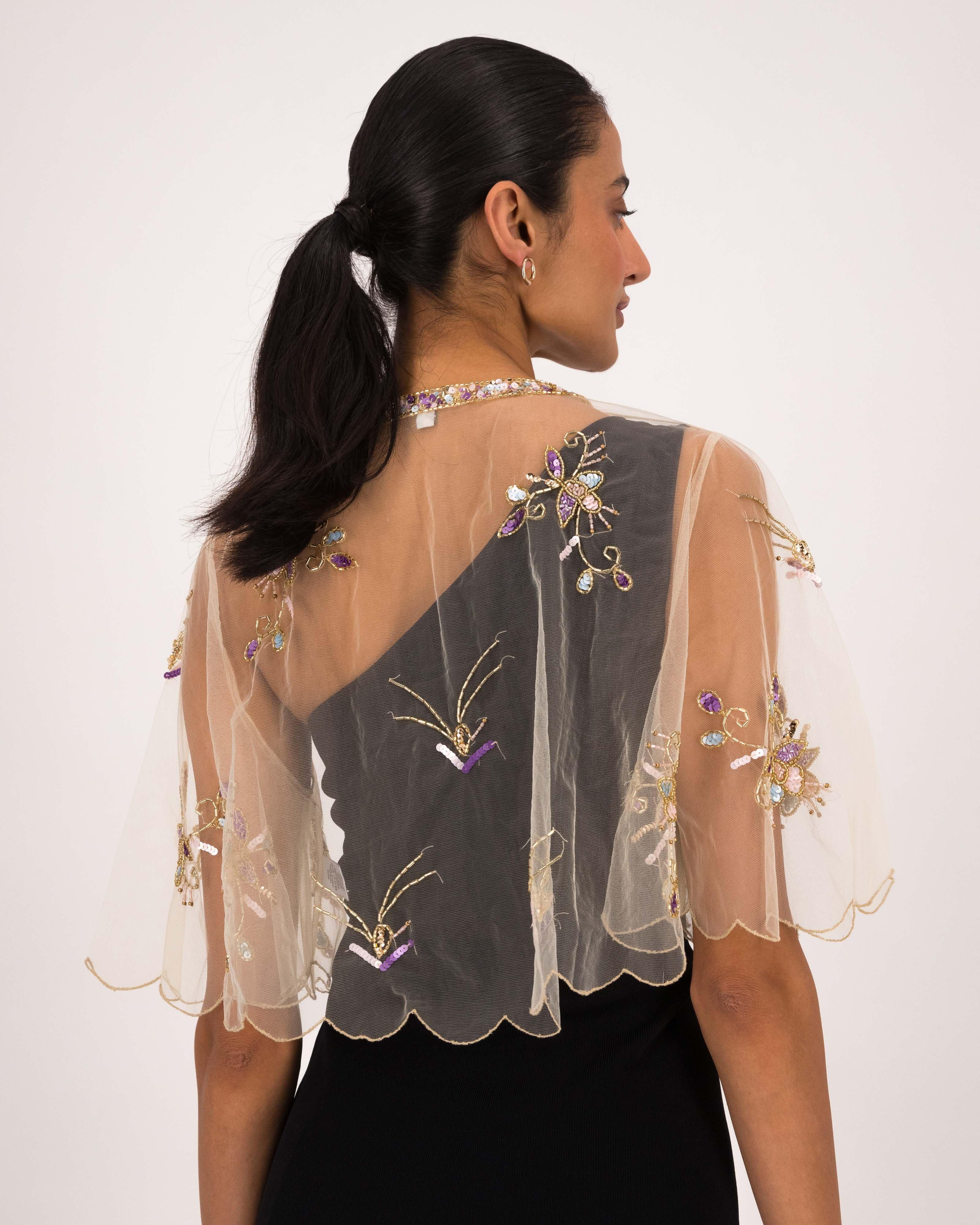 Karlee Beaded Kimono -  Nude