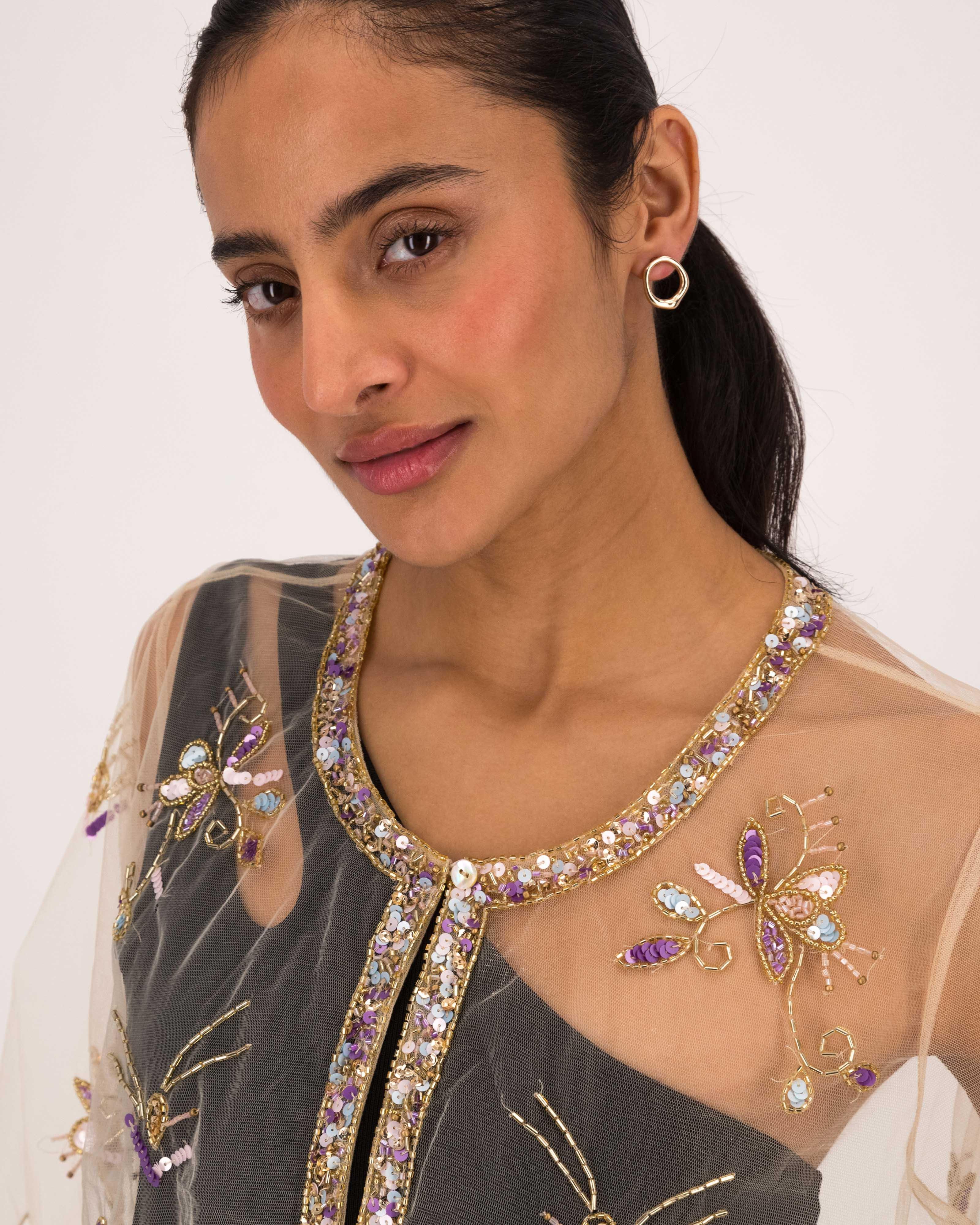 Karlee Beaded Kimono -  Nude