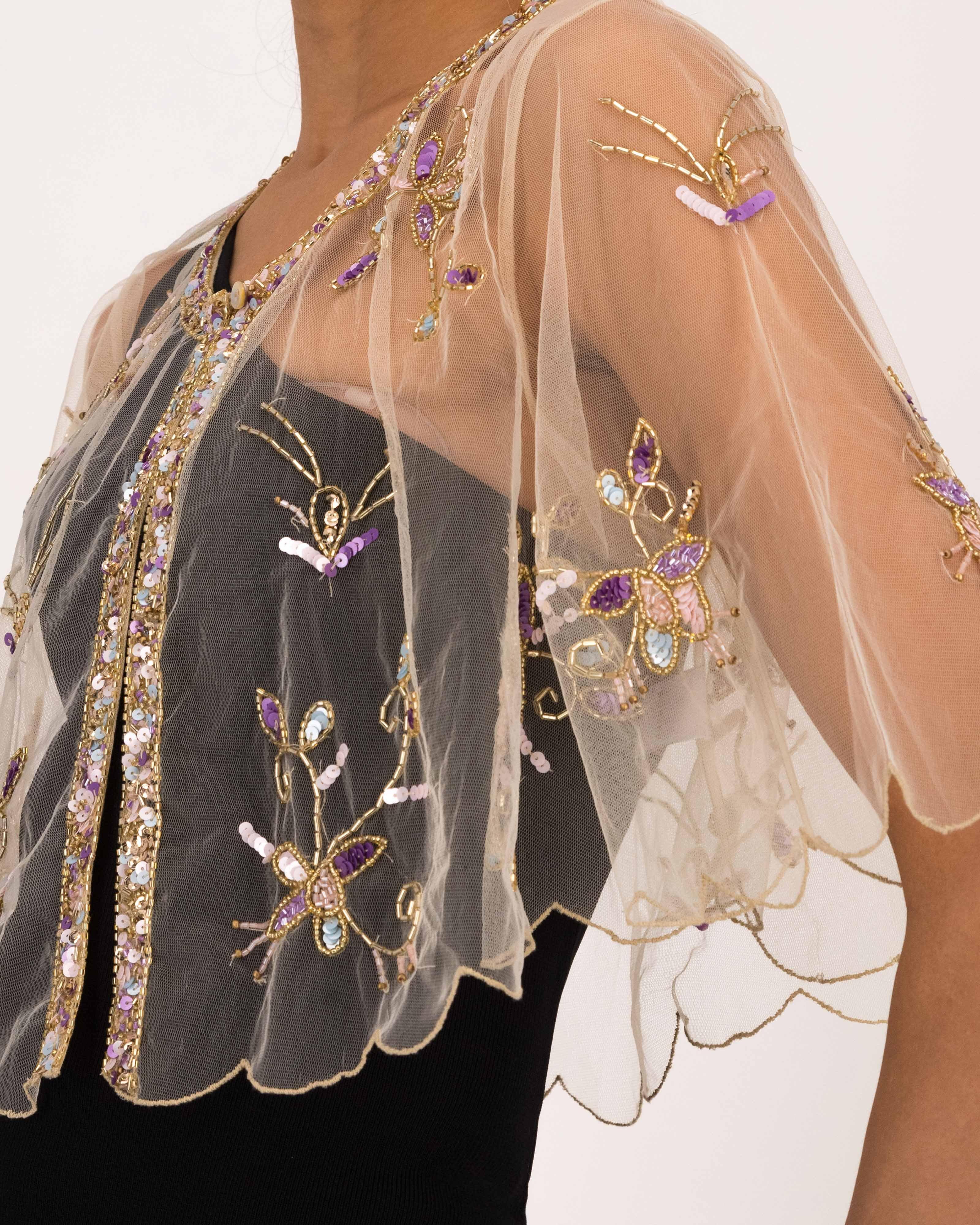 Karlee Beaded Kimono -  Nude