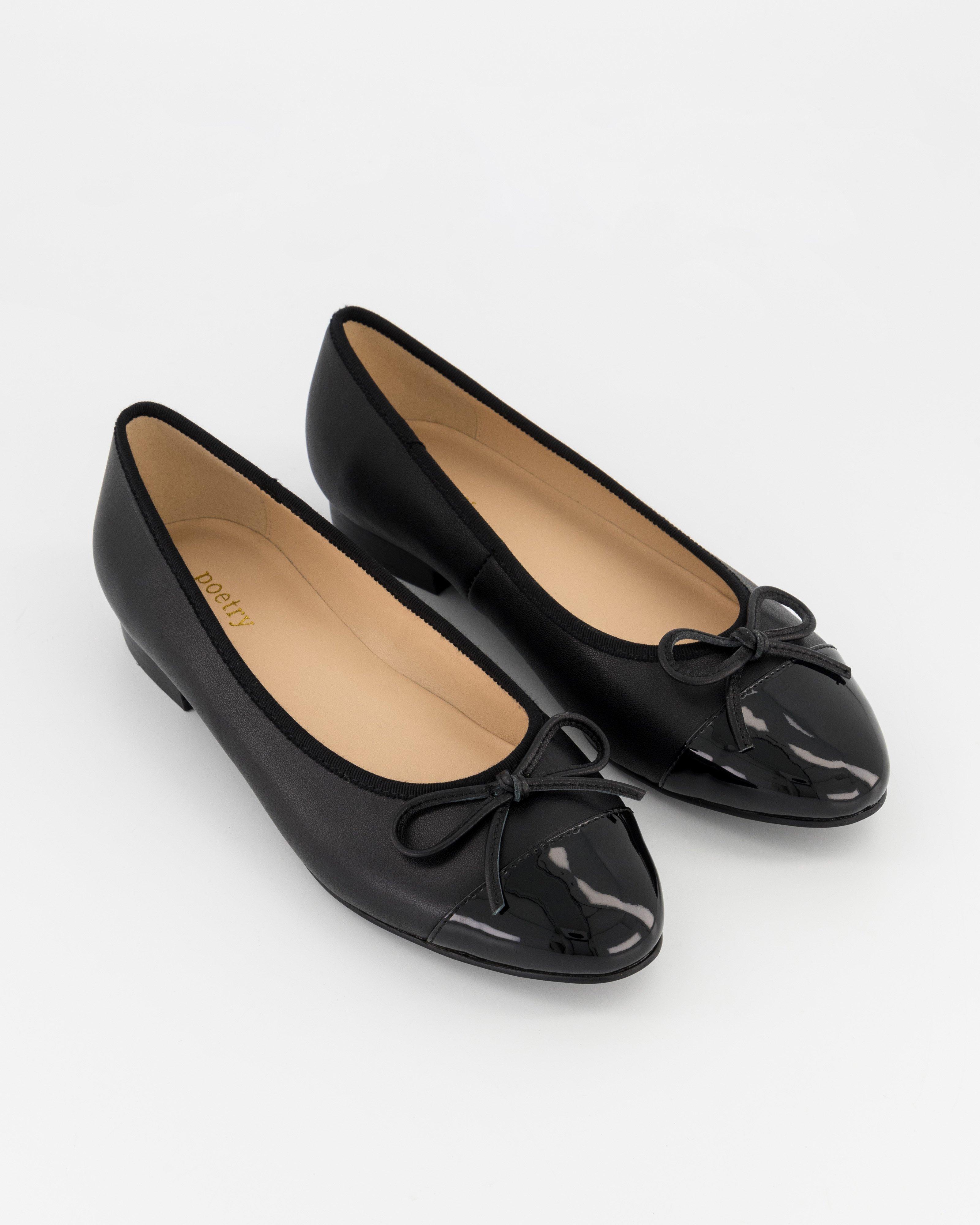 Piper Leather Ballet Pump -  Black