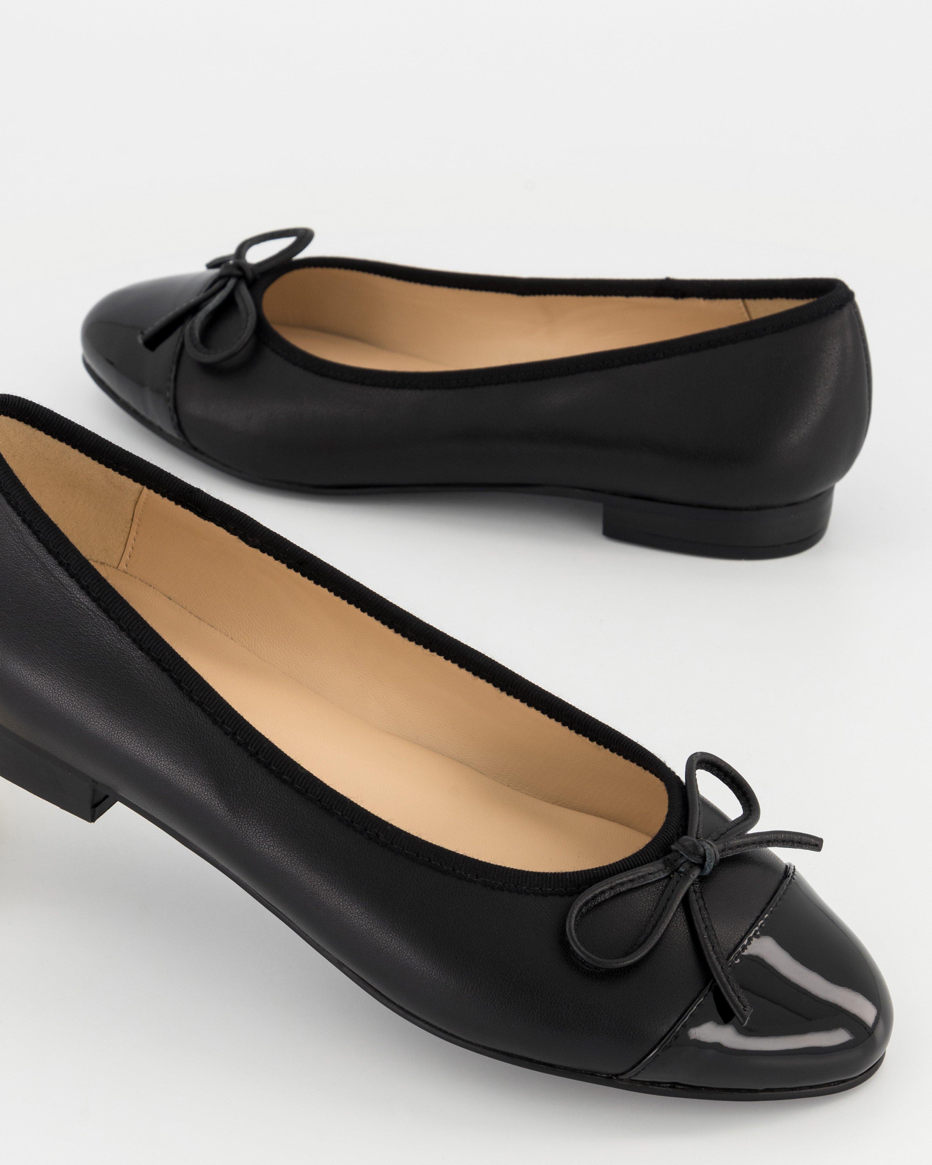 Piper Leather Ballet Pump -  Black