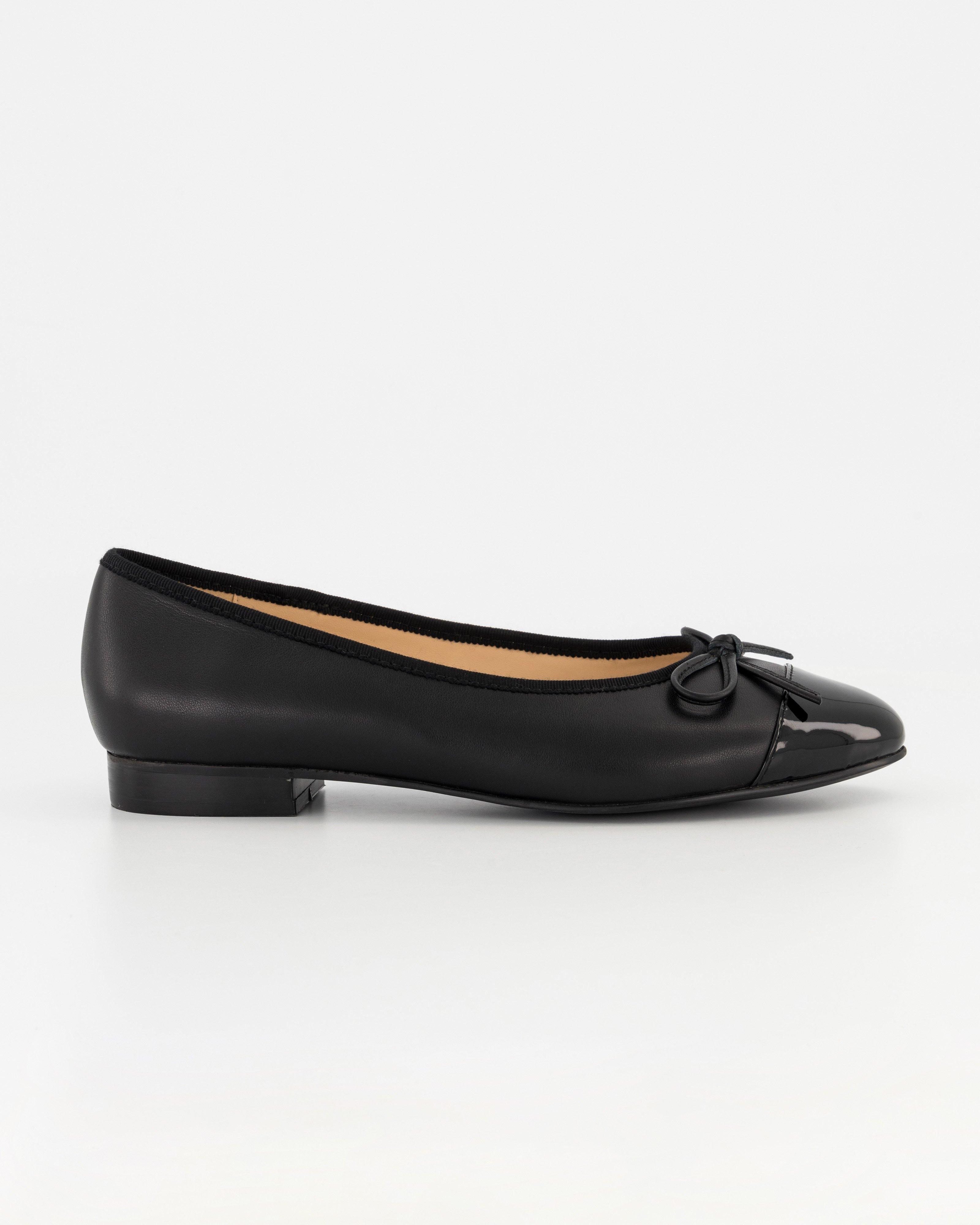 Piper Leather Ballet Pump -  Black