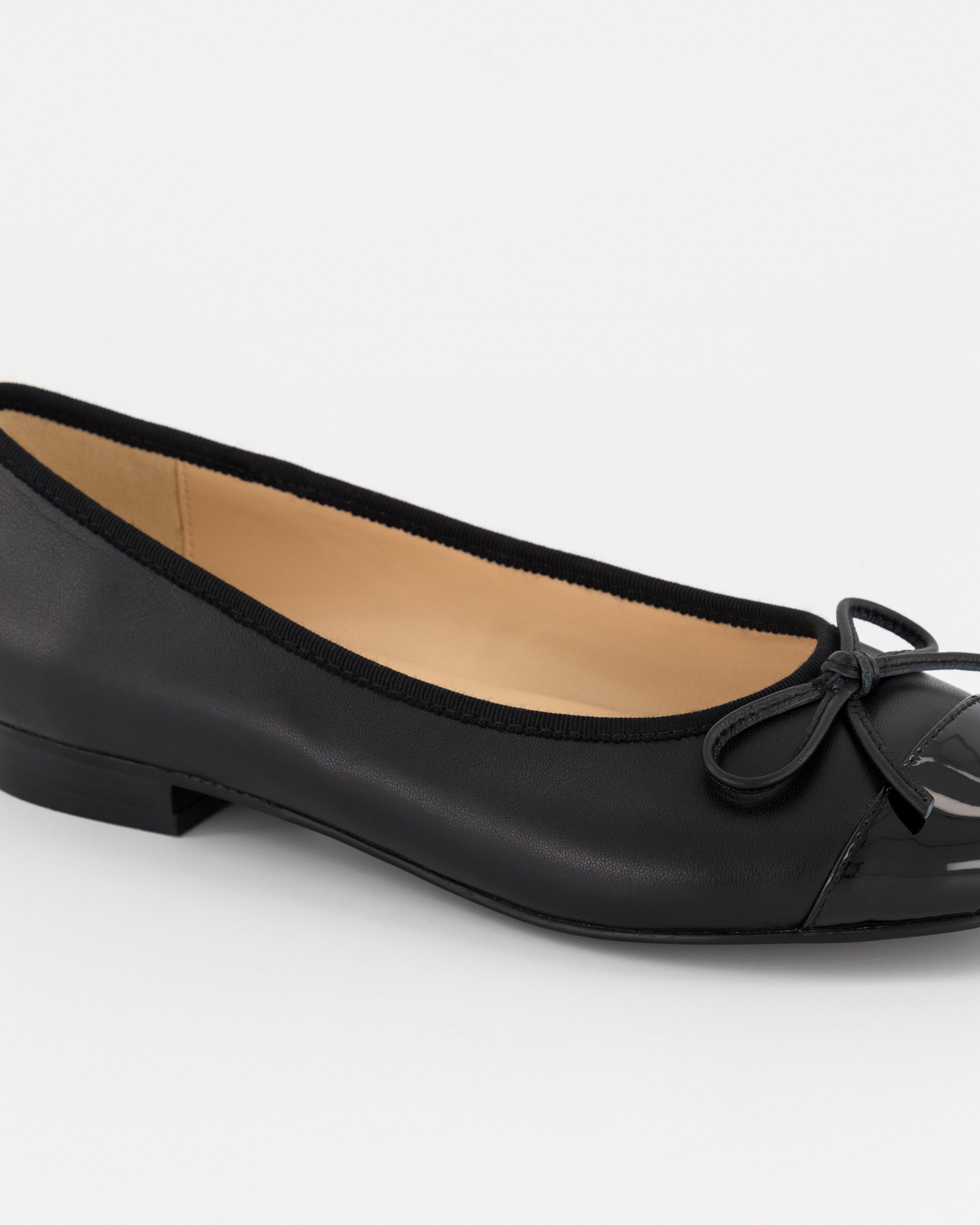 Piper Leather Ballet Pump -  Black