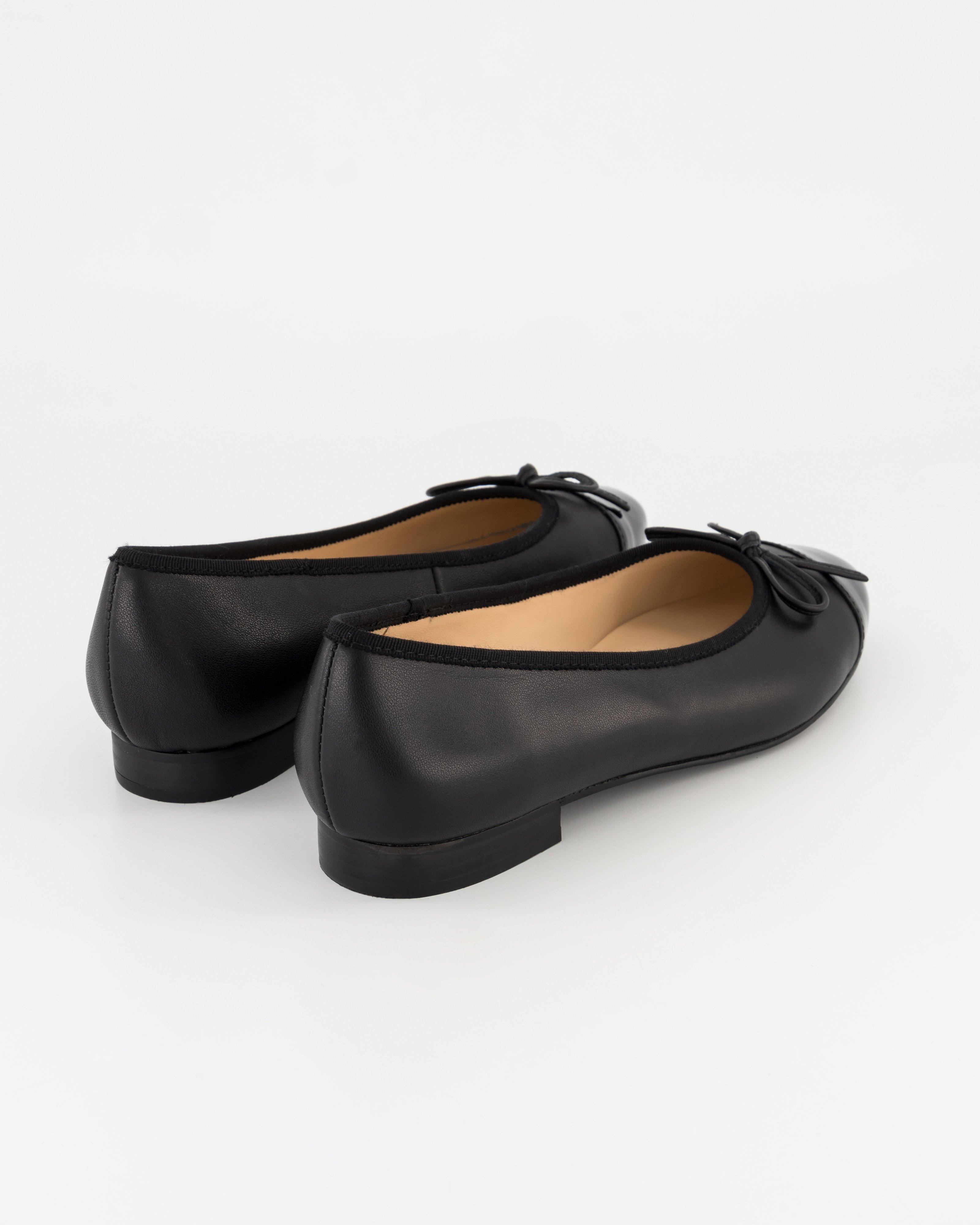 Piper Leather Ballet Pump -  Black