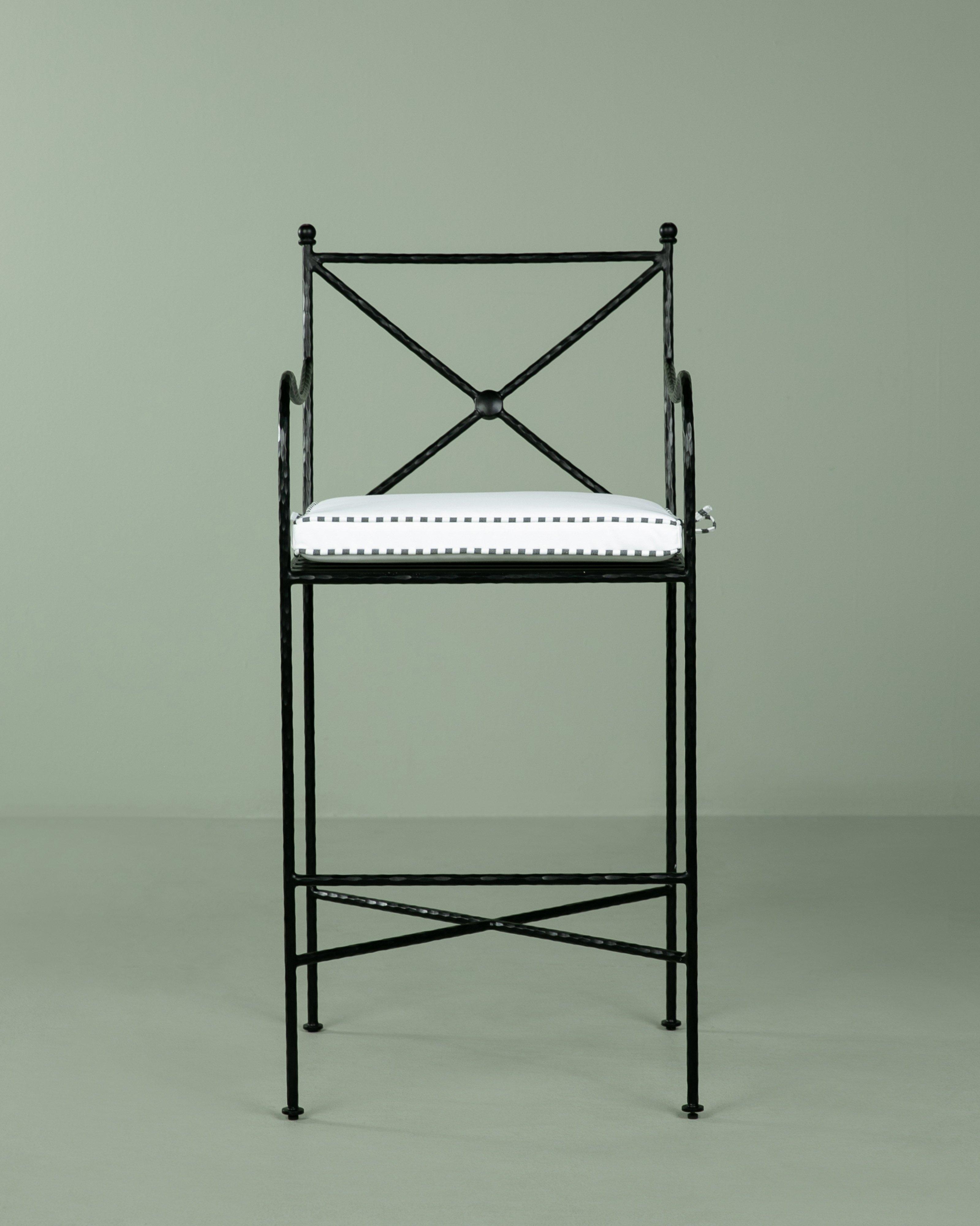 Hammered Iron Bar Chair -  Black