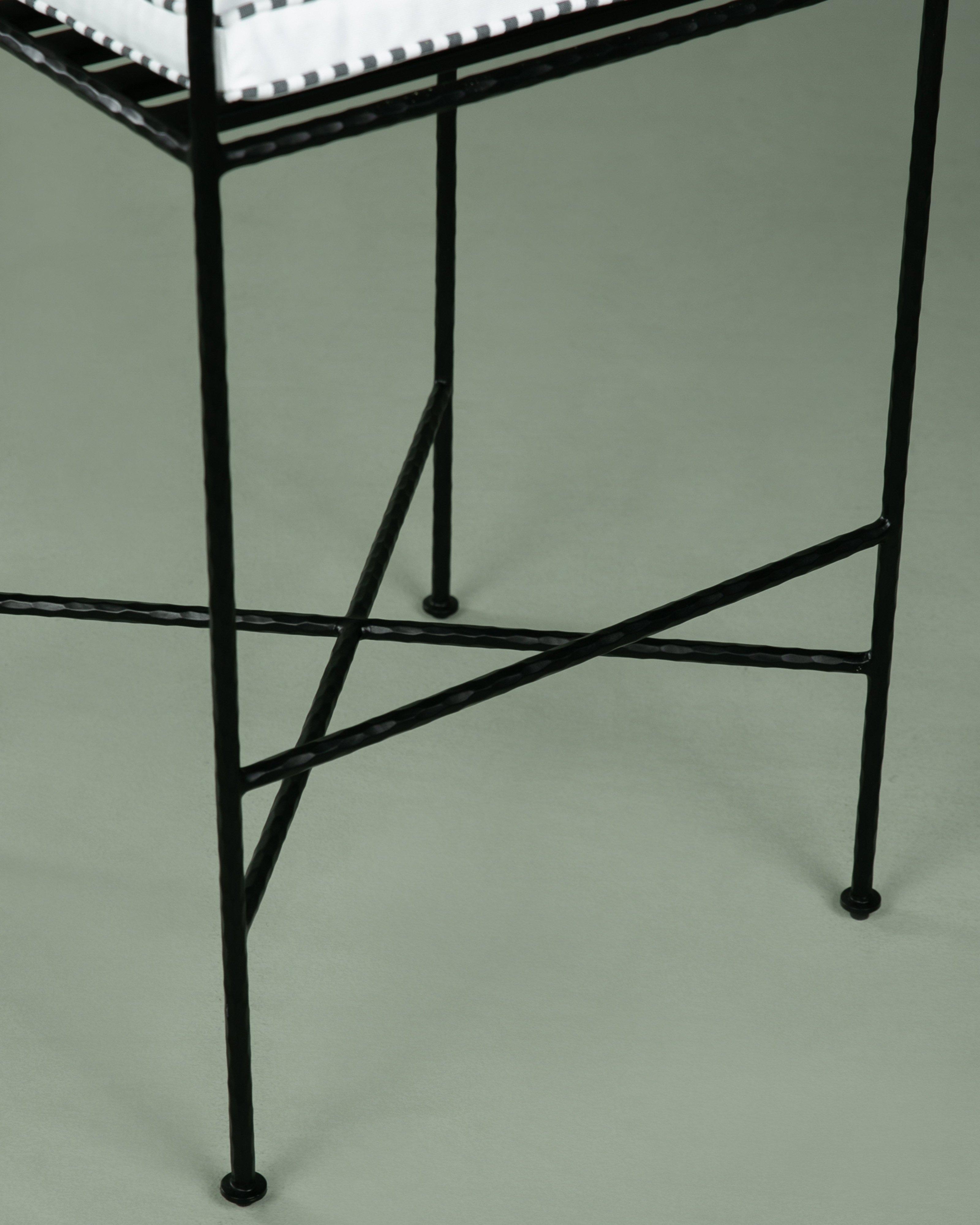 Hammered Iron Bar Chair -  Black