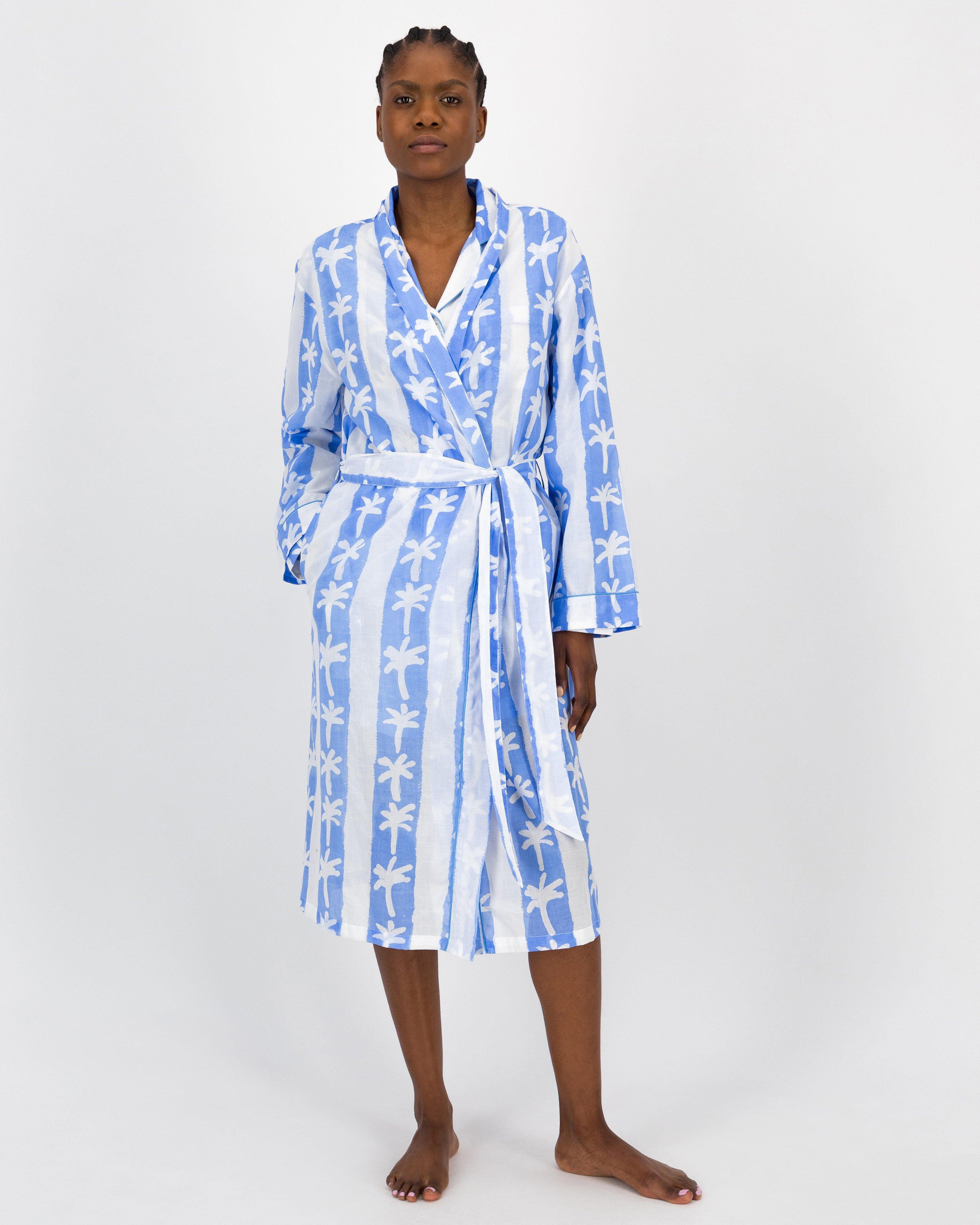 Mari Tropical Print Gown -  Blue