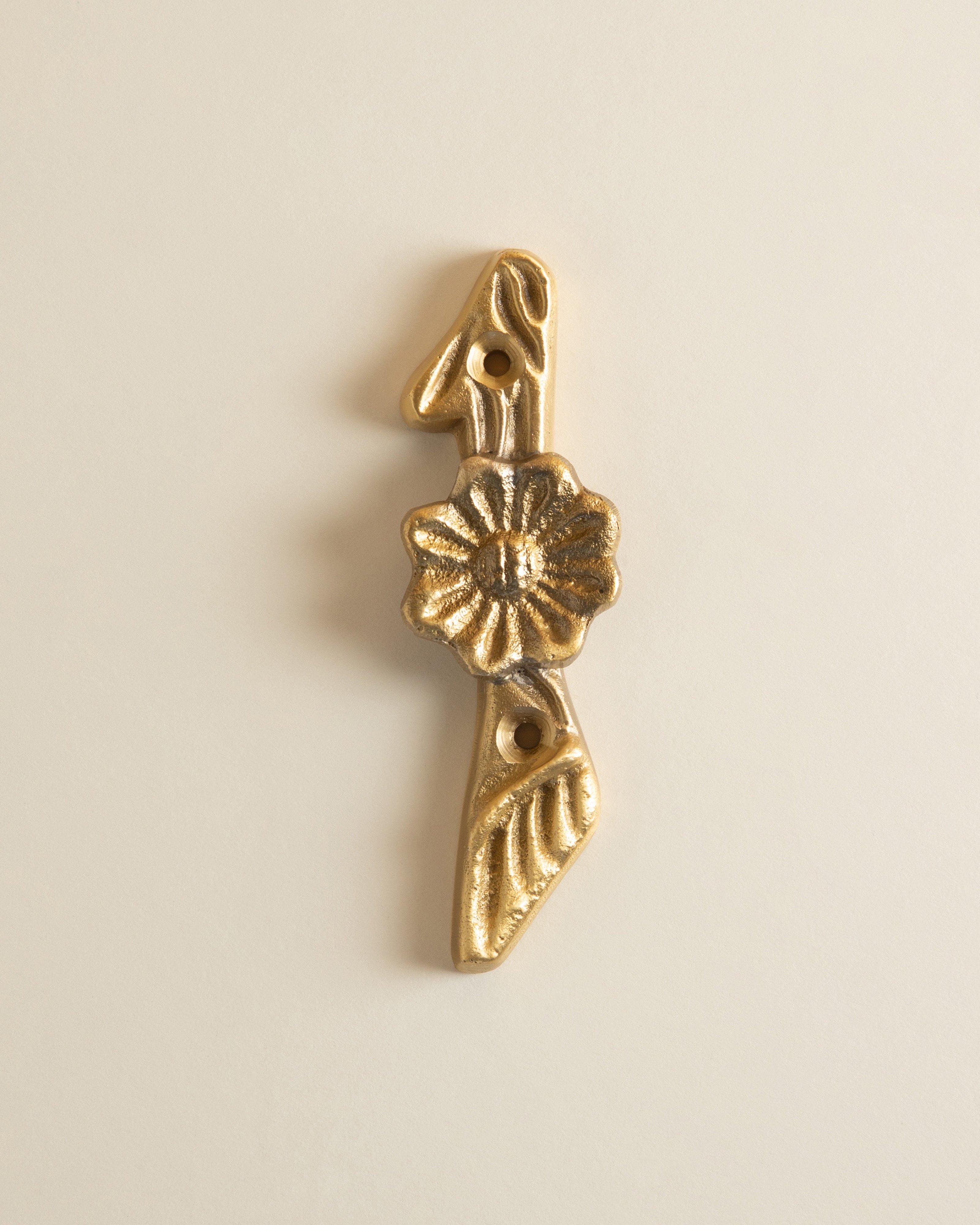 Brass Floral House Number 1 -  Gold