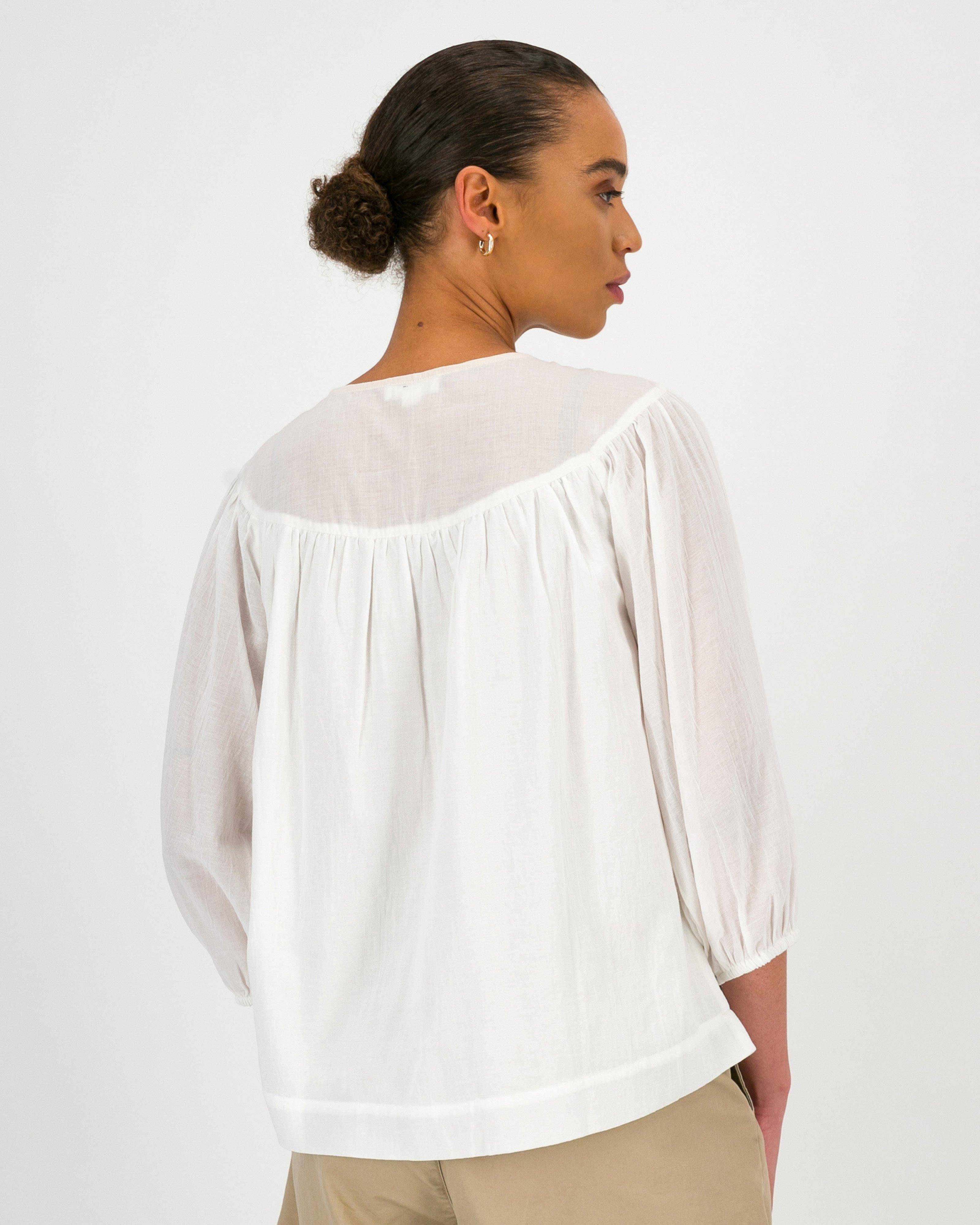 Rare Earth Women’s Priya Embroidered Blouse -  Milk