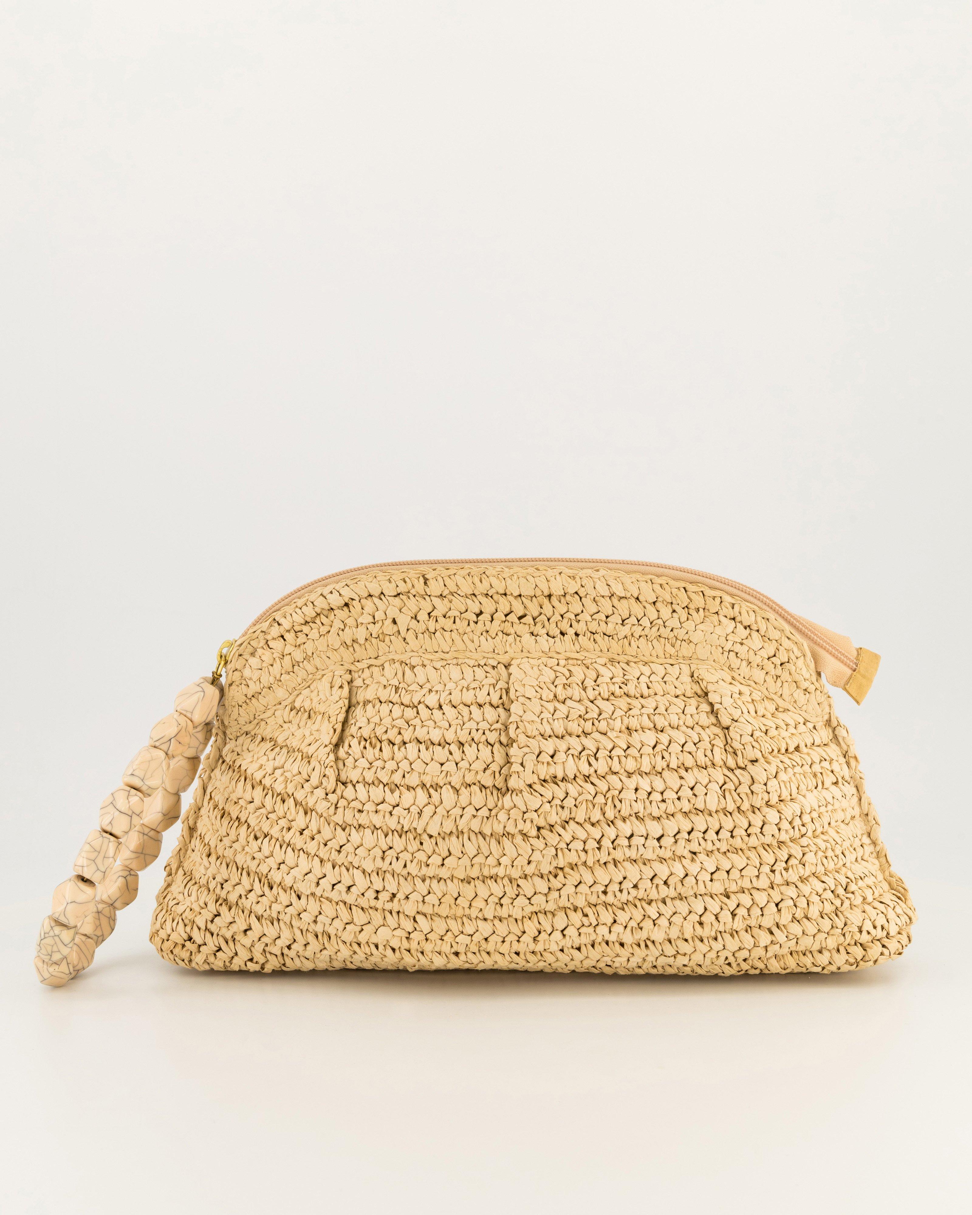 Chevonne Straw Clutch -  Oatmeal