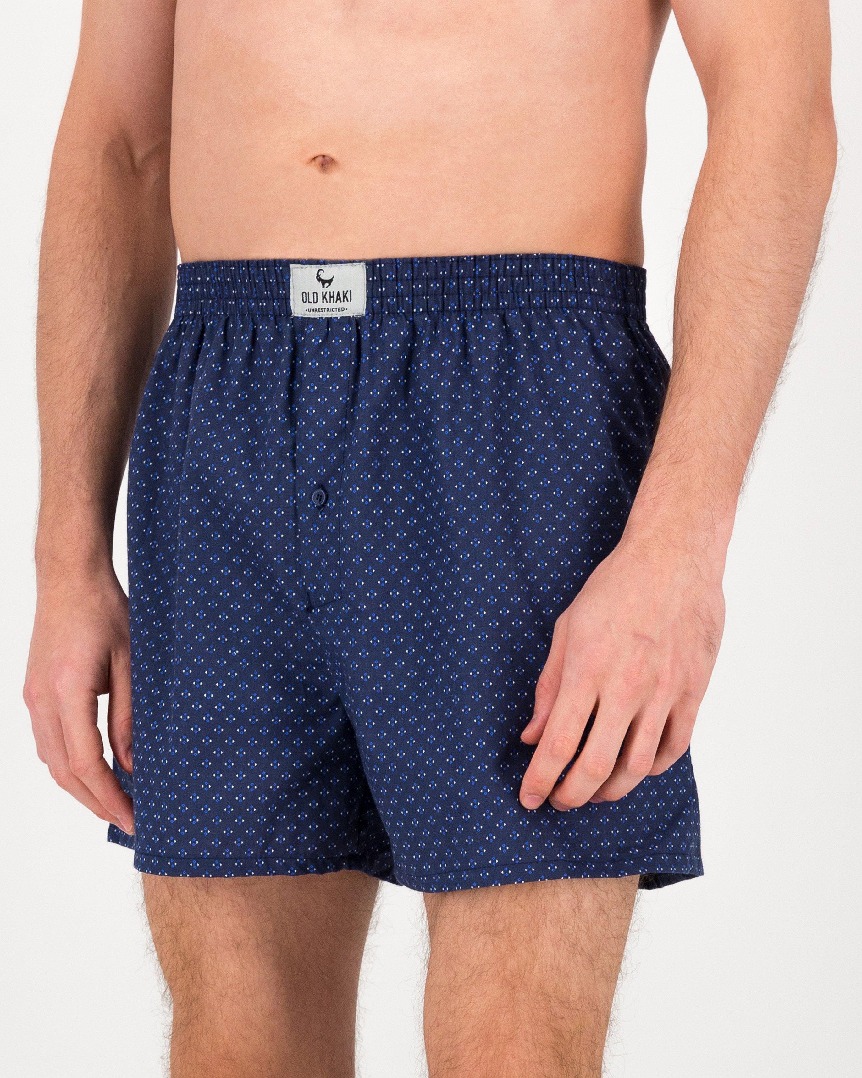 Men’s Woven Boxers 3-Pack  -  Blue