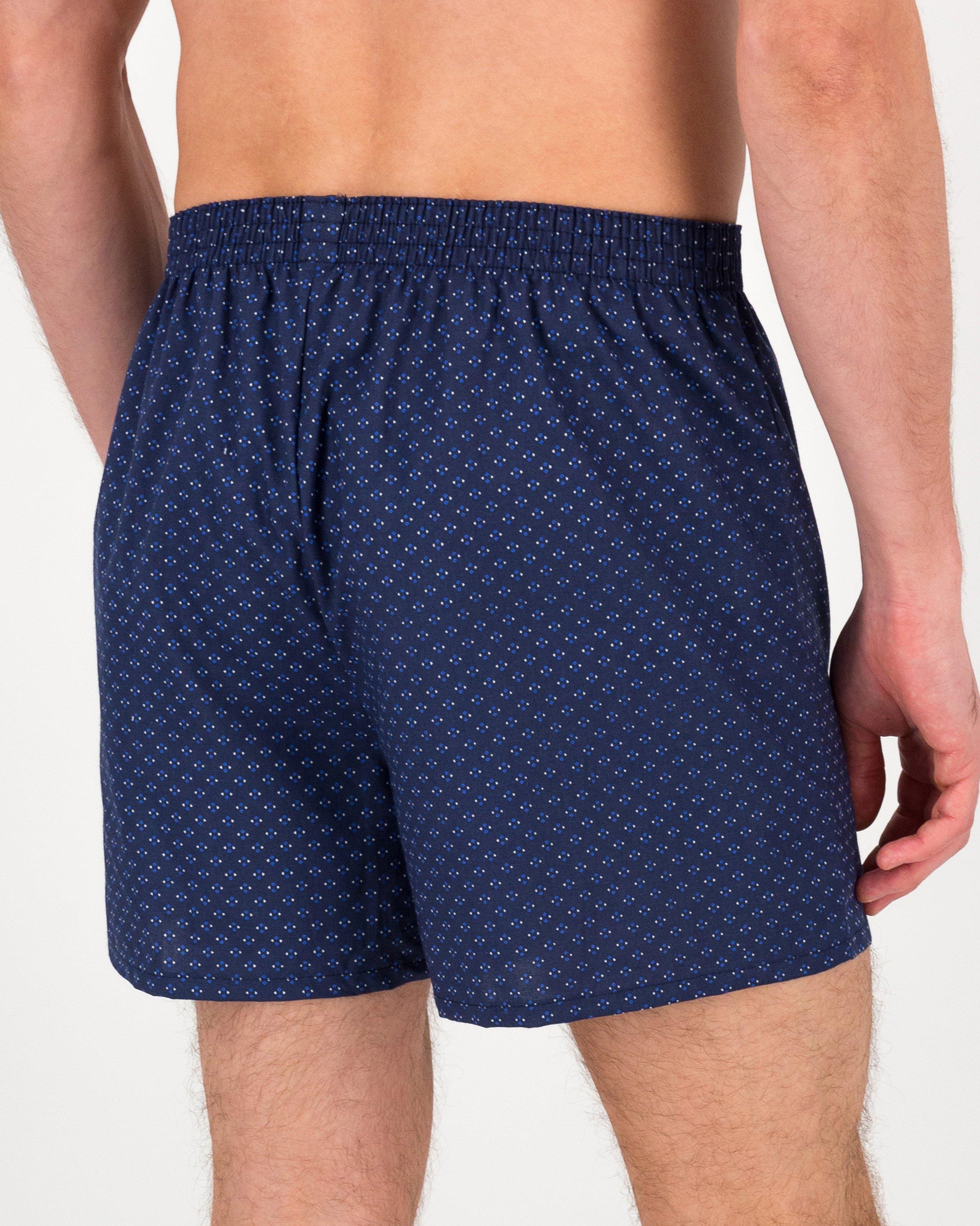 Men’s Woven Boxers 3-Pack  -  Blue