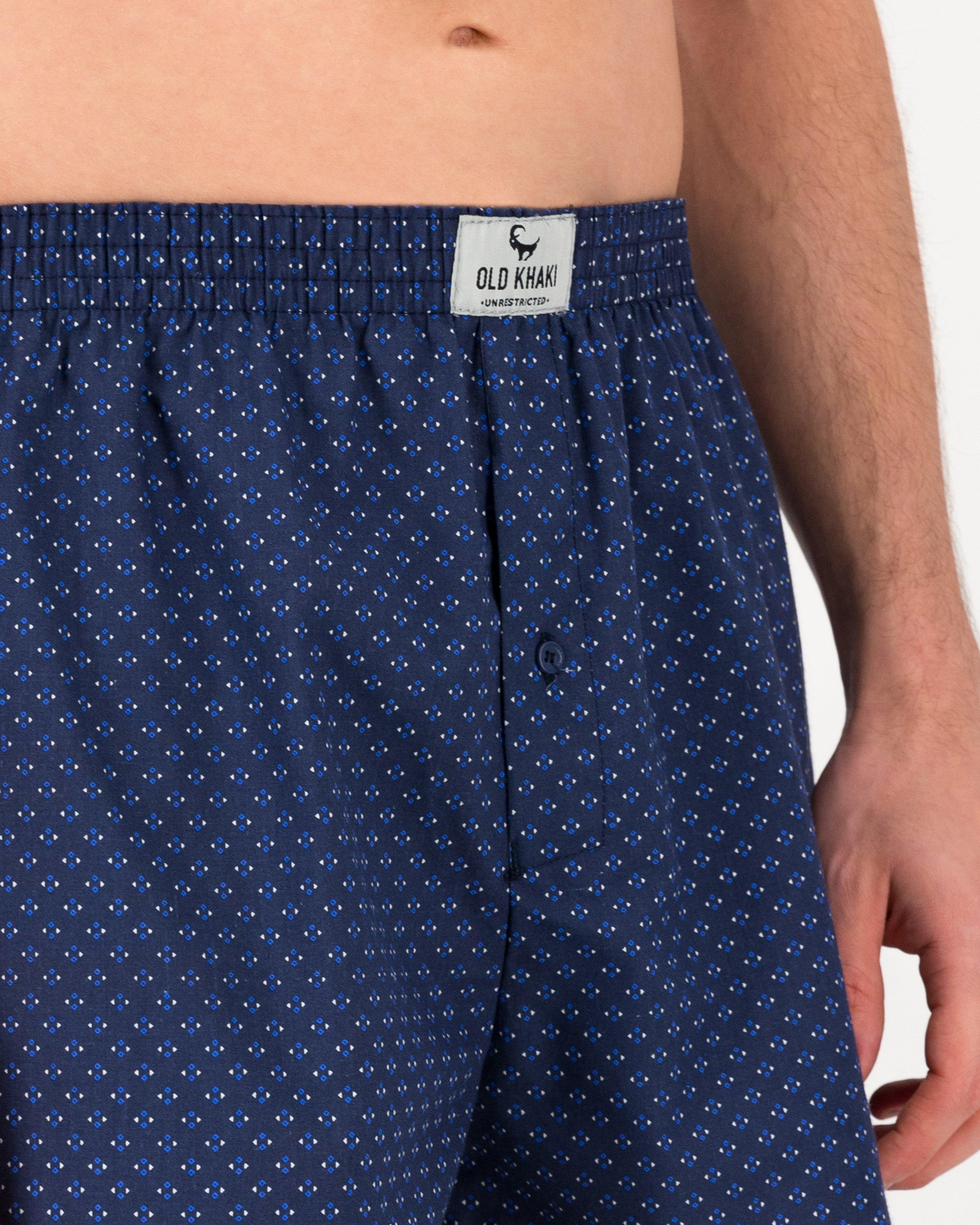 Men’s Woven Boxers 3-Pack  -  Blue