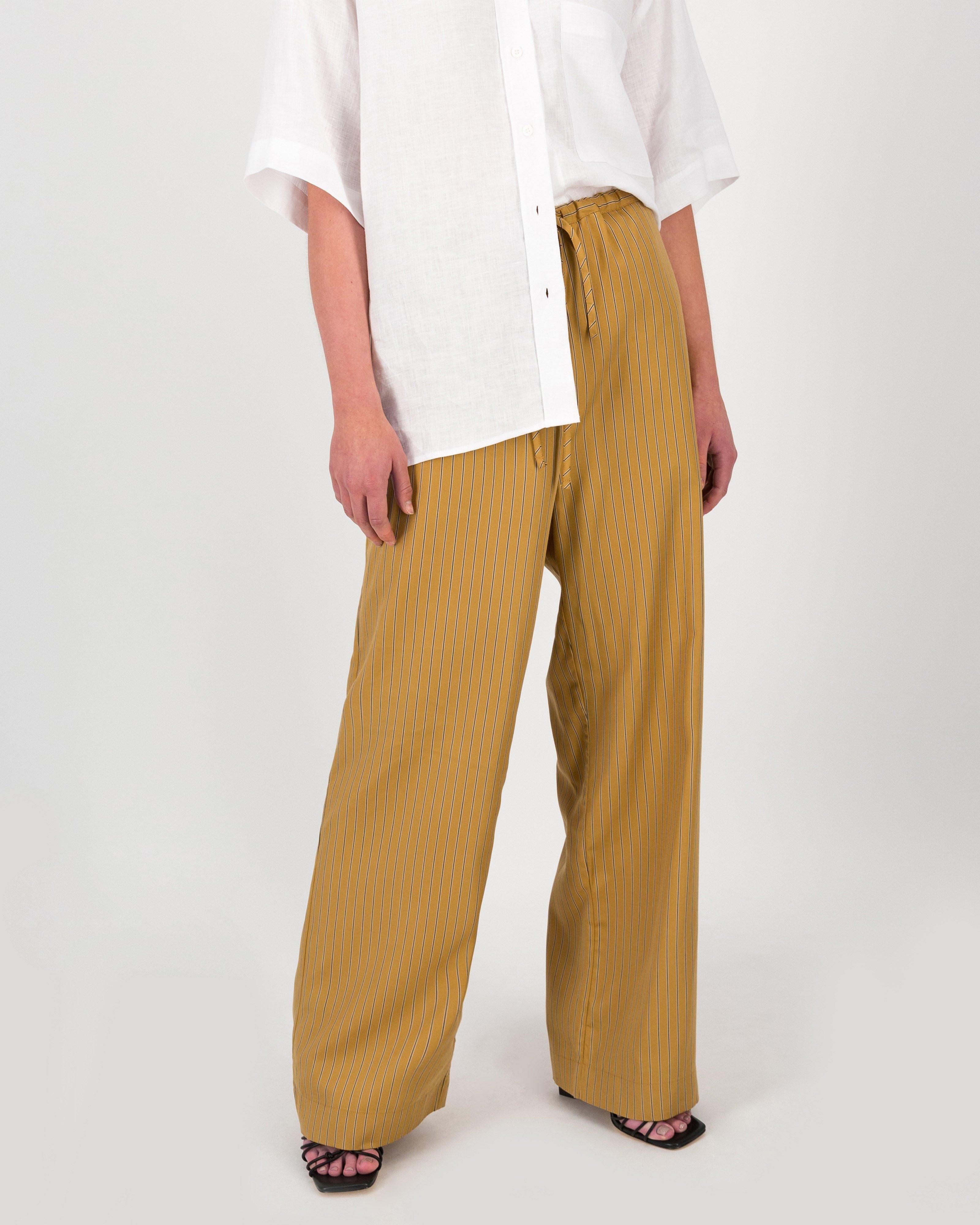 Kayla Stripe Relaxed Pant -  Stone