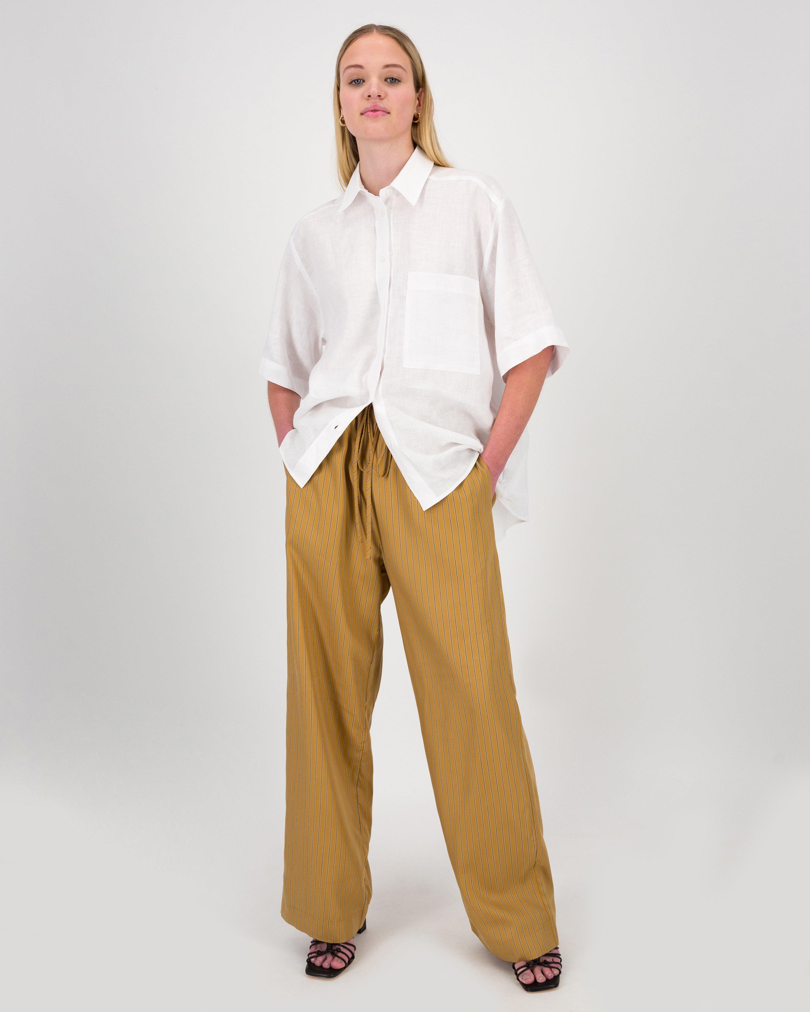 Kayla Stripe Relaxed Pant -  Stone