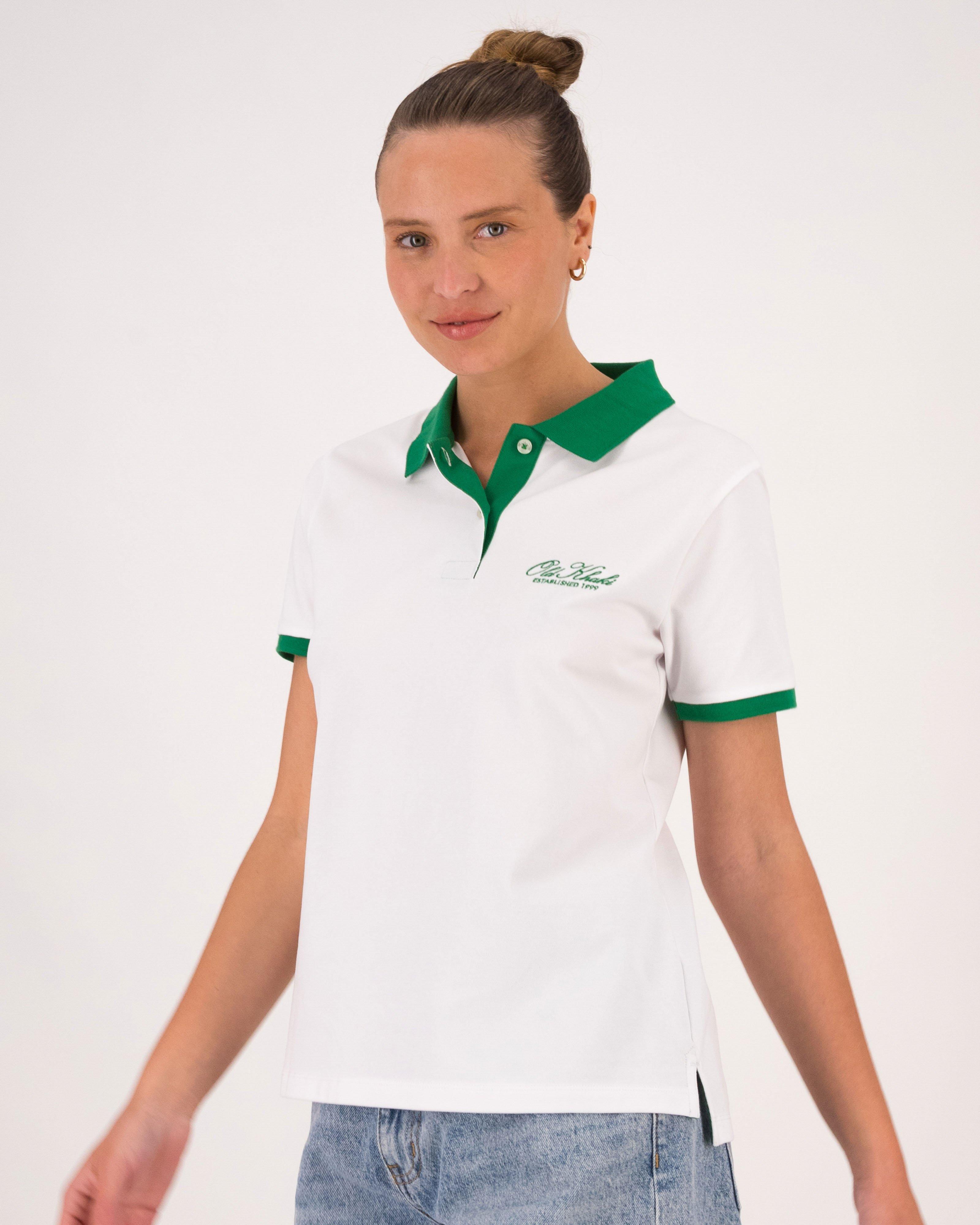 Women’s Jane Tipped Polo Shirt  -  White