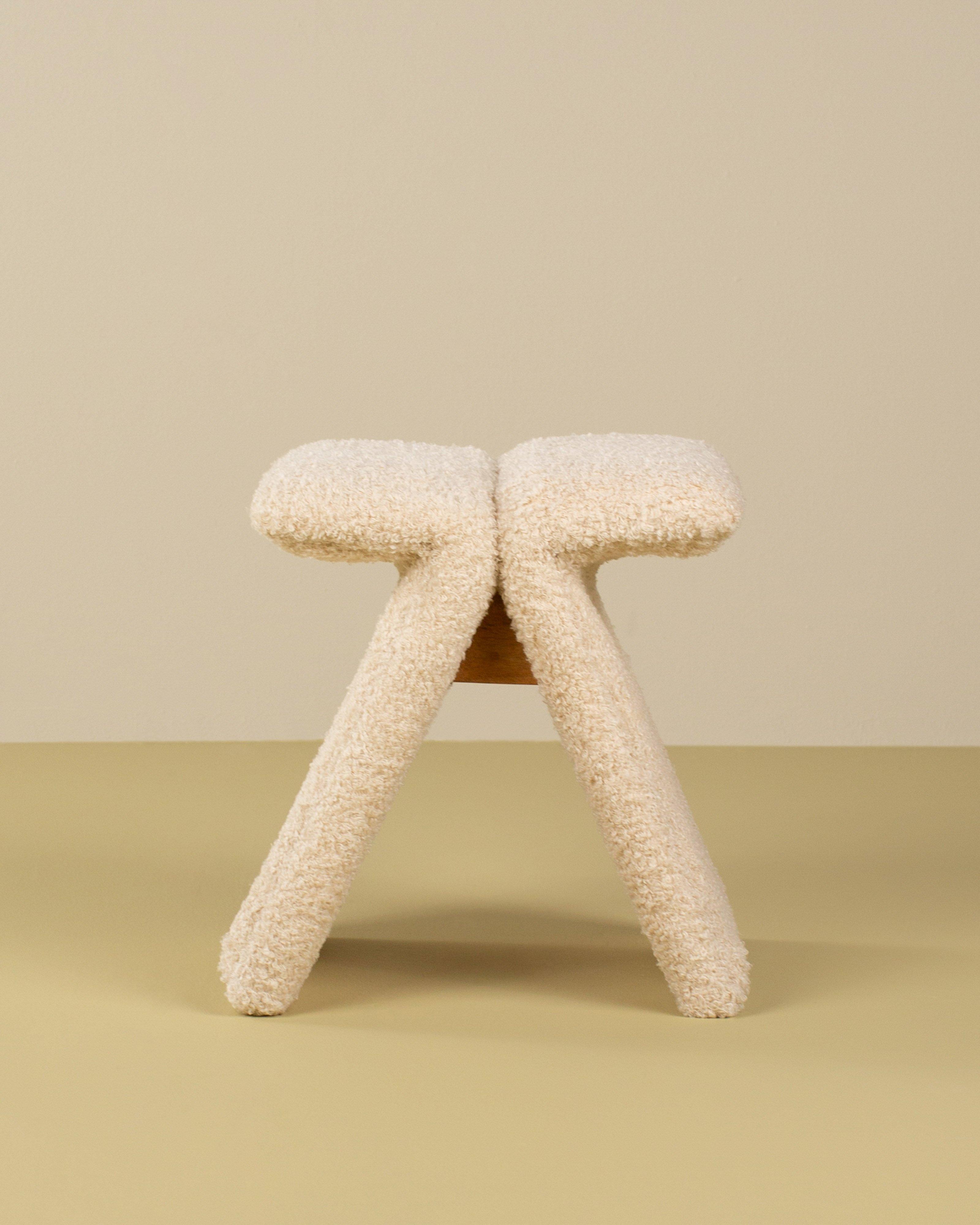 Boucle Milk Stool -  Milk