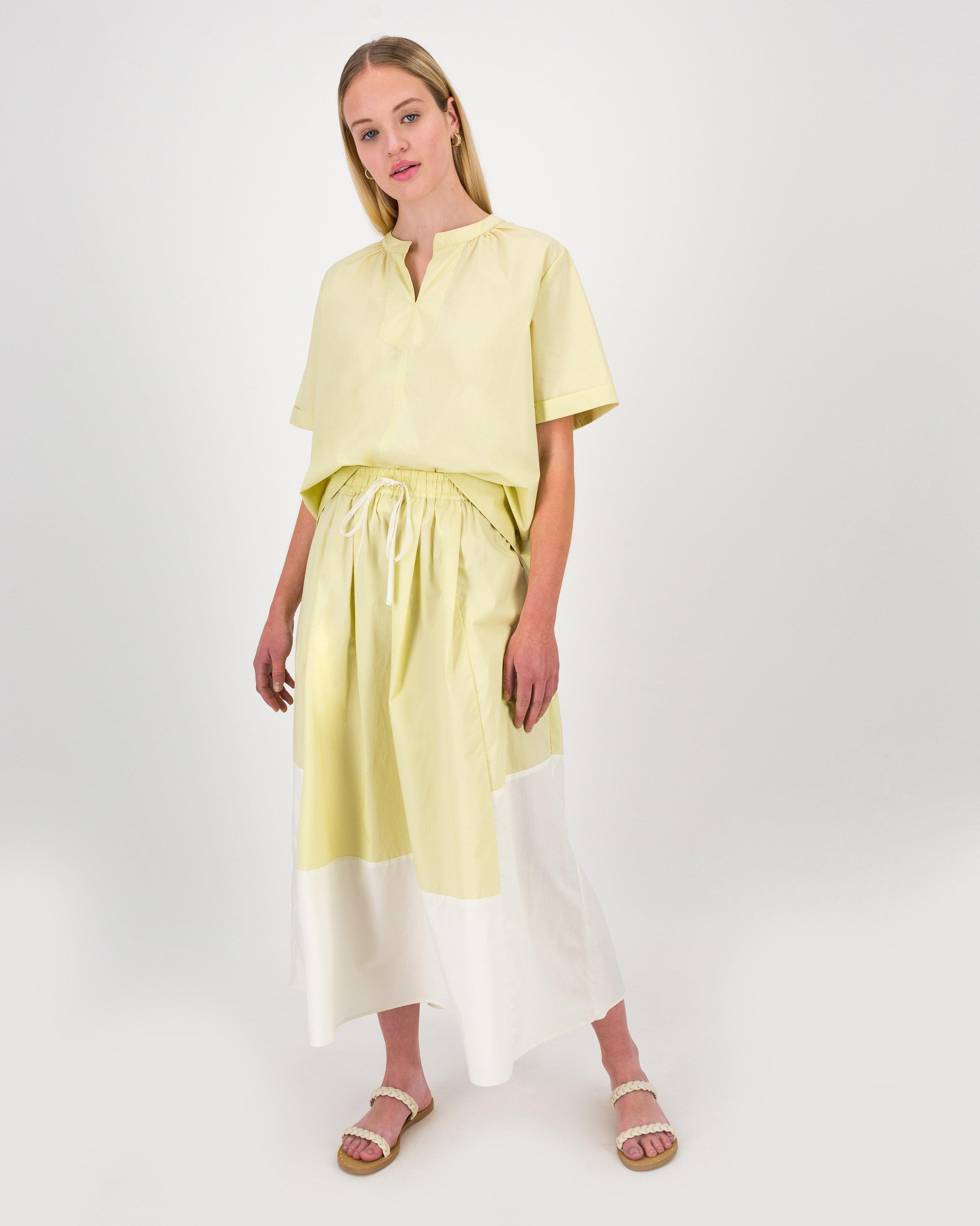 Lewe Cotton Nylon Skirt -  Yellow