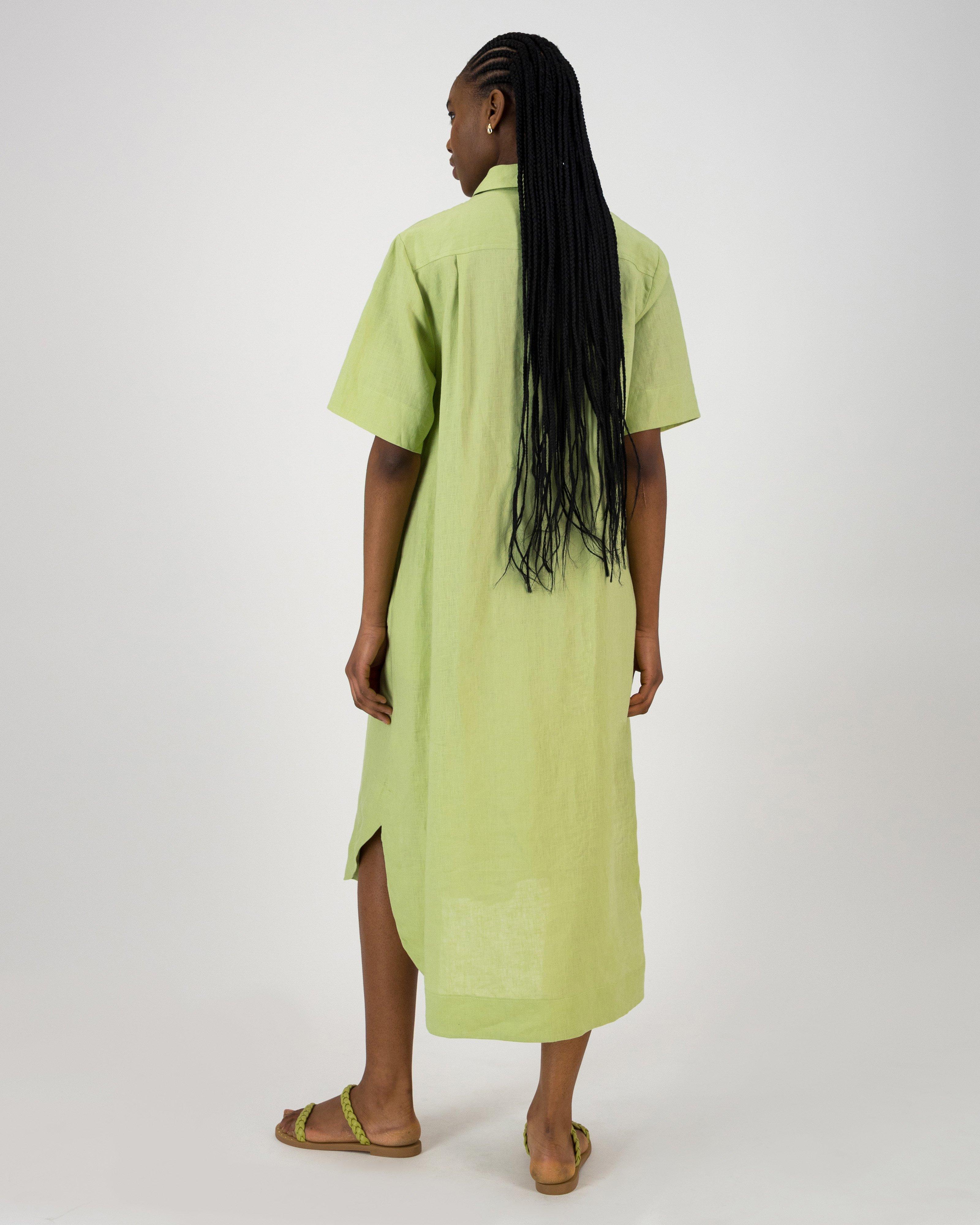 Carys Shirt Dress -  Green