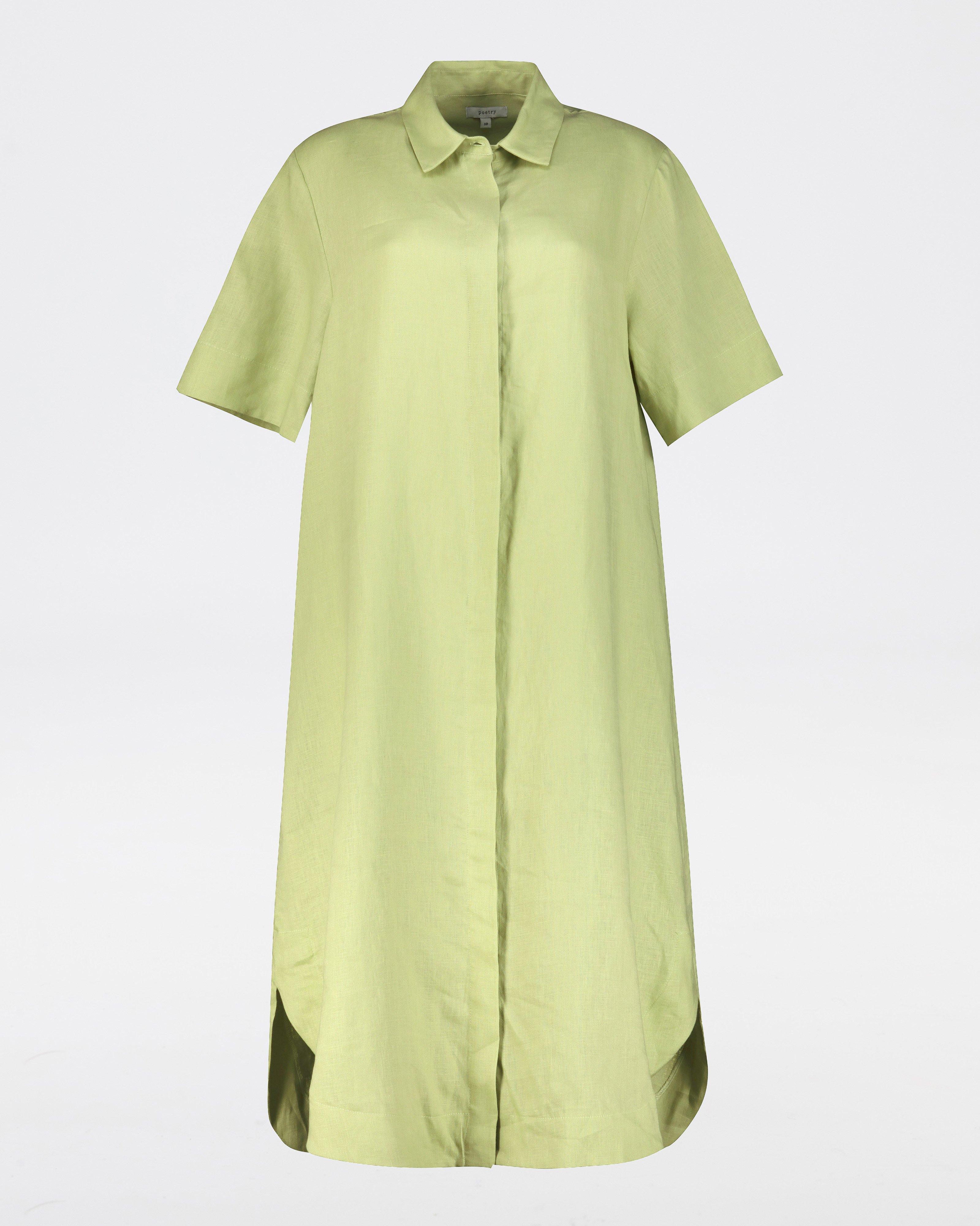Carys Shirt Dress -  Green