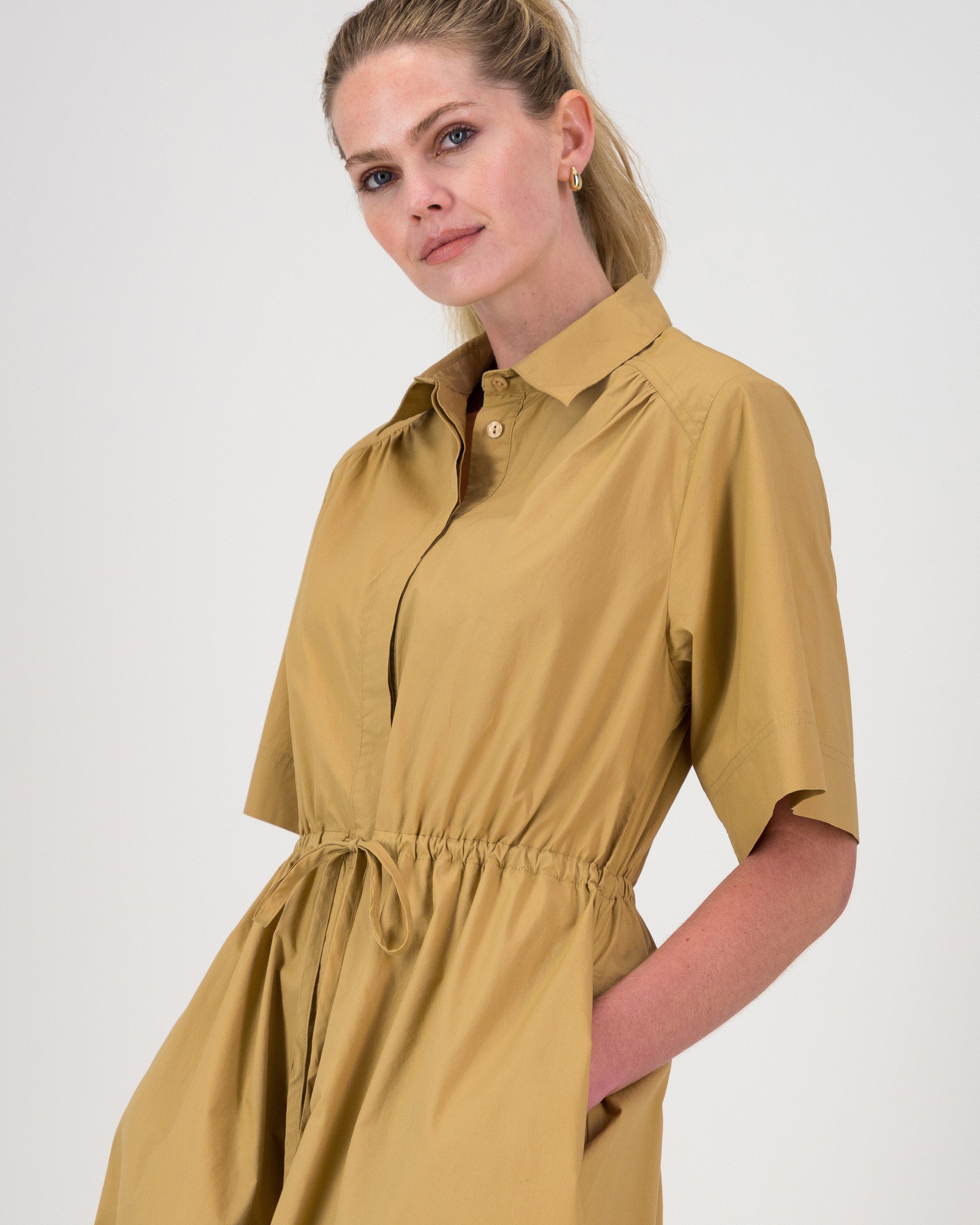 Khaki button through dress sale