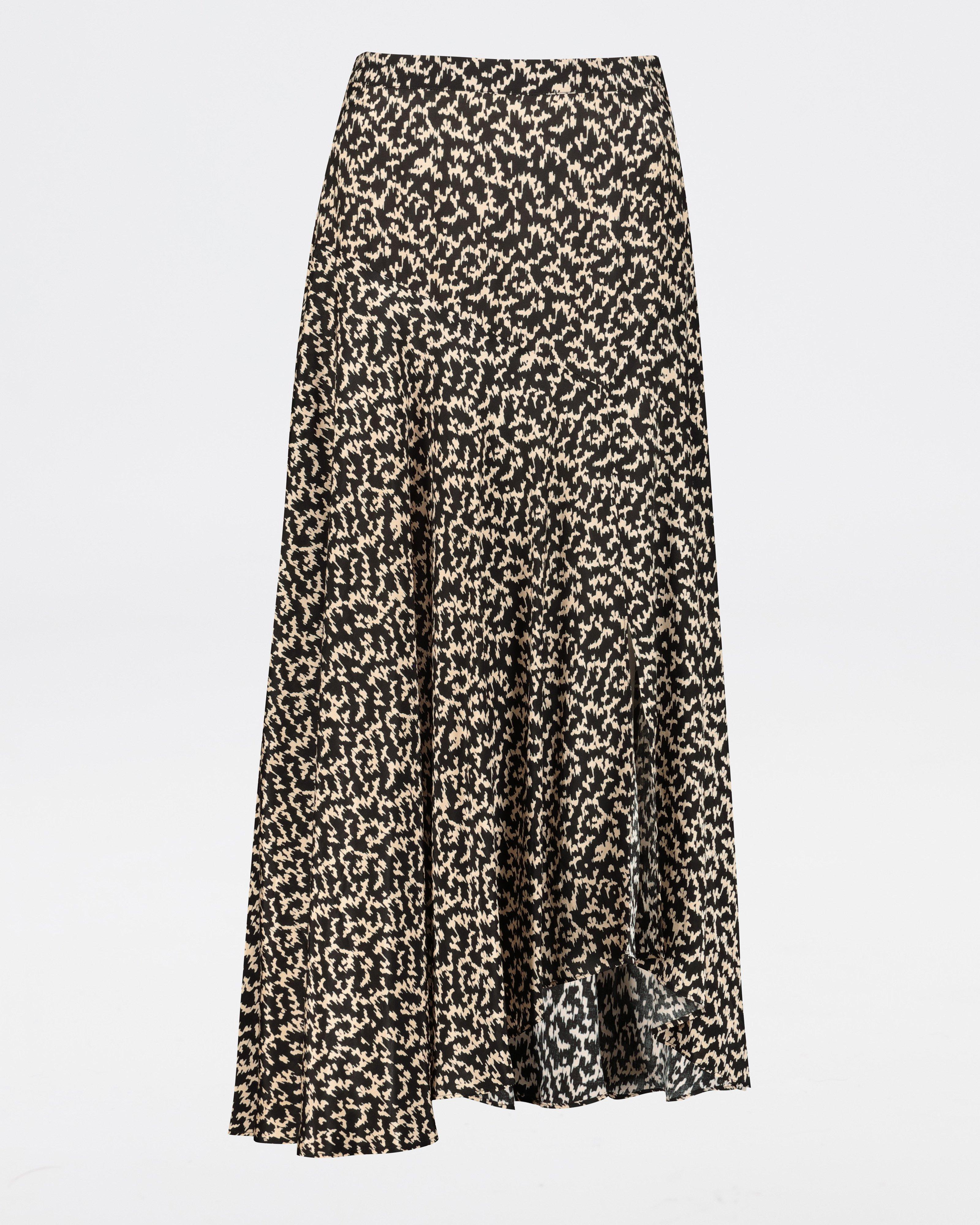 Jules Printed Skirt -  Black