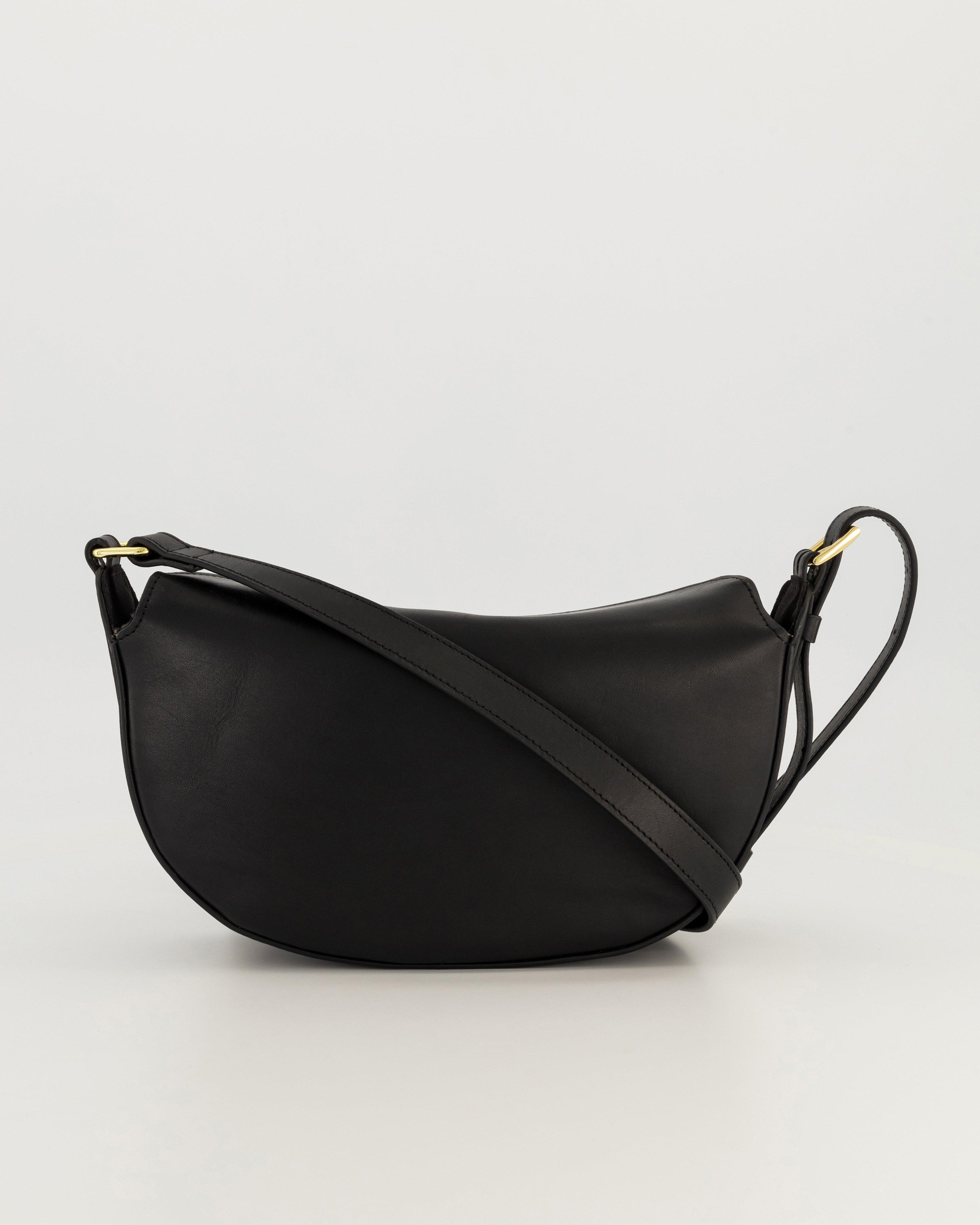 Chasidy Leather Crossbody Bag -  Black