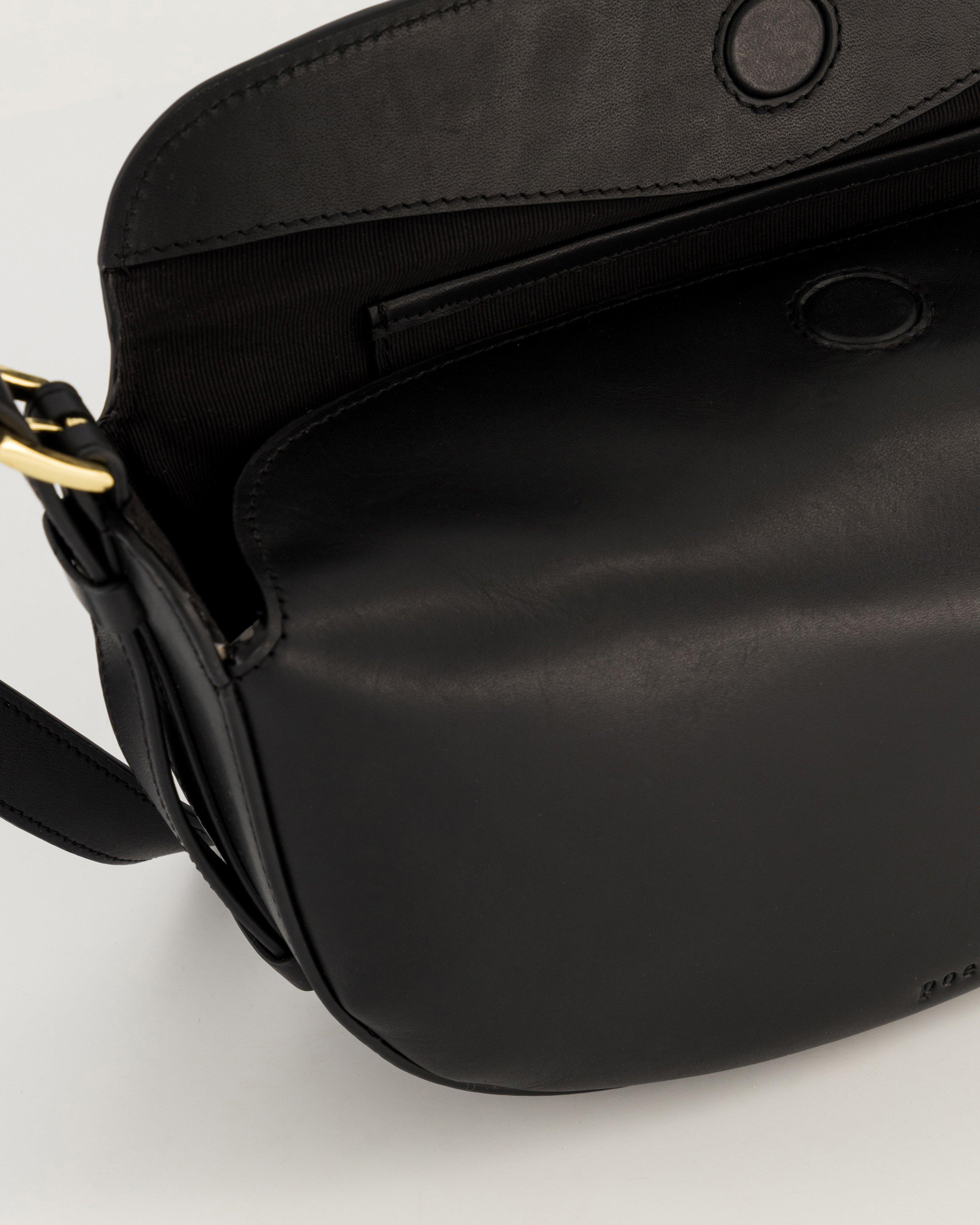 Chasidy Leather Crossbody Bag -  Black