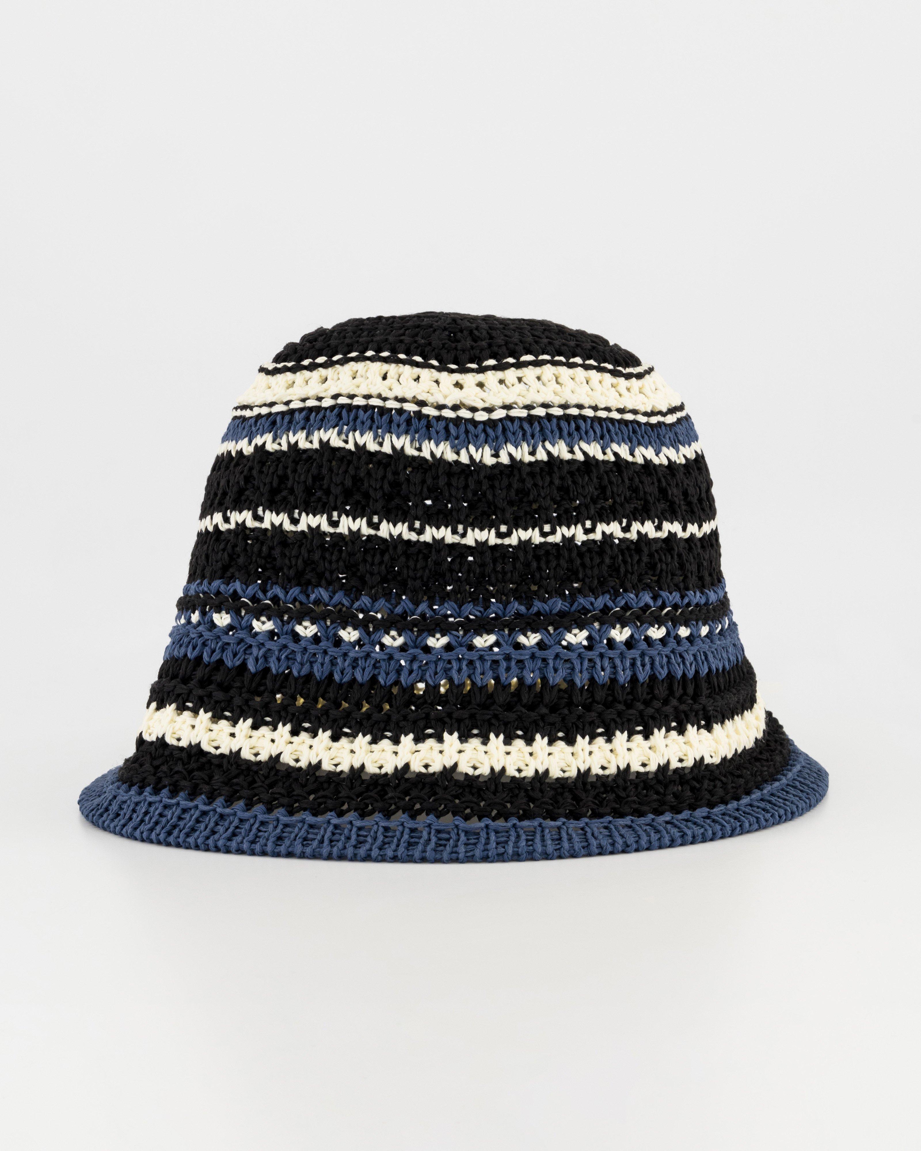 Men’s Karana Crochet Bucket Hat  -  Black