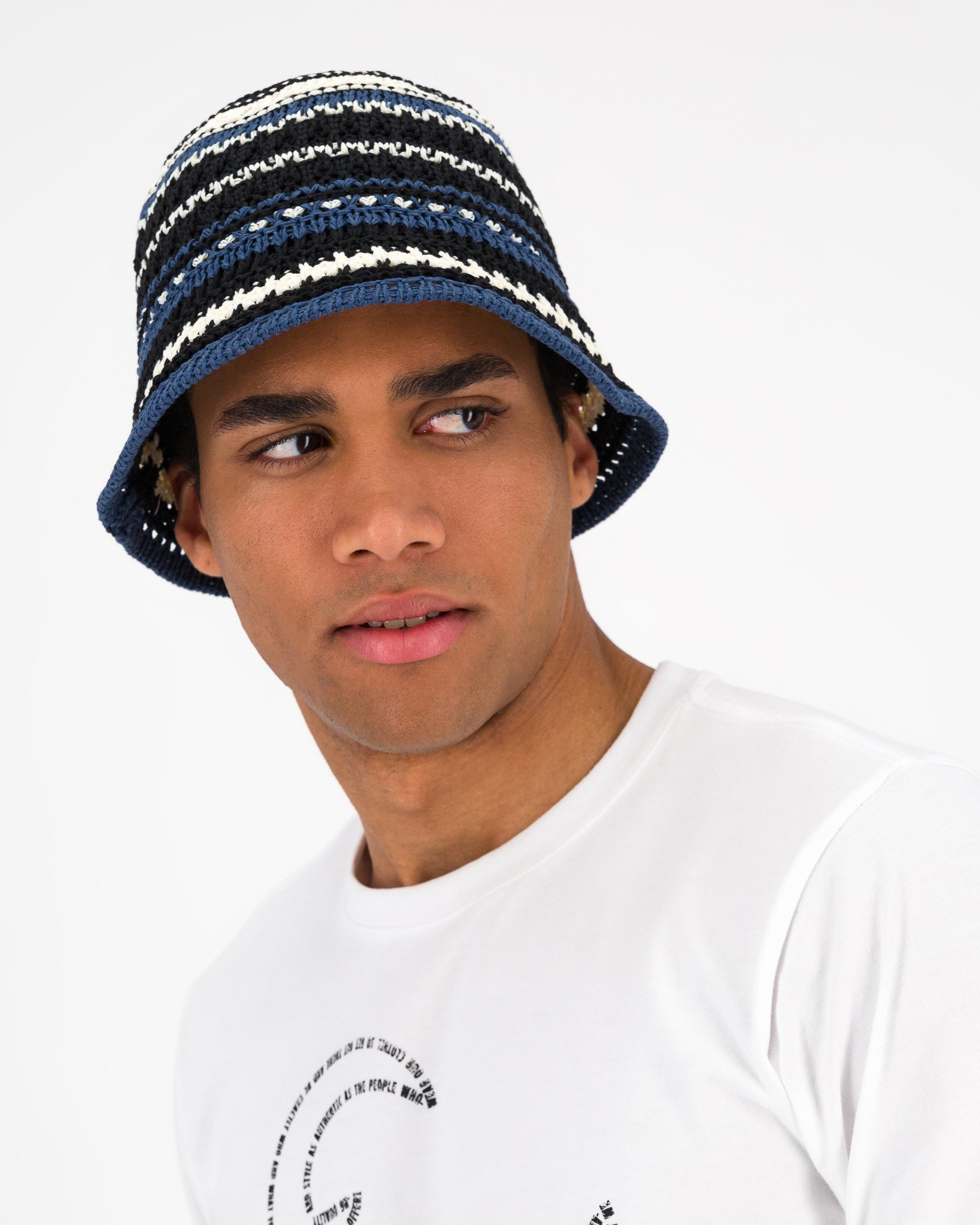 Men’s Karana Crochet Bucket Hat  -  Black