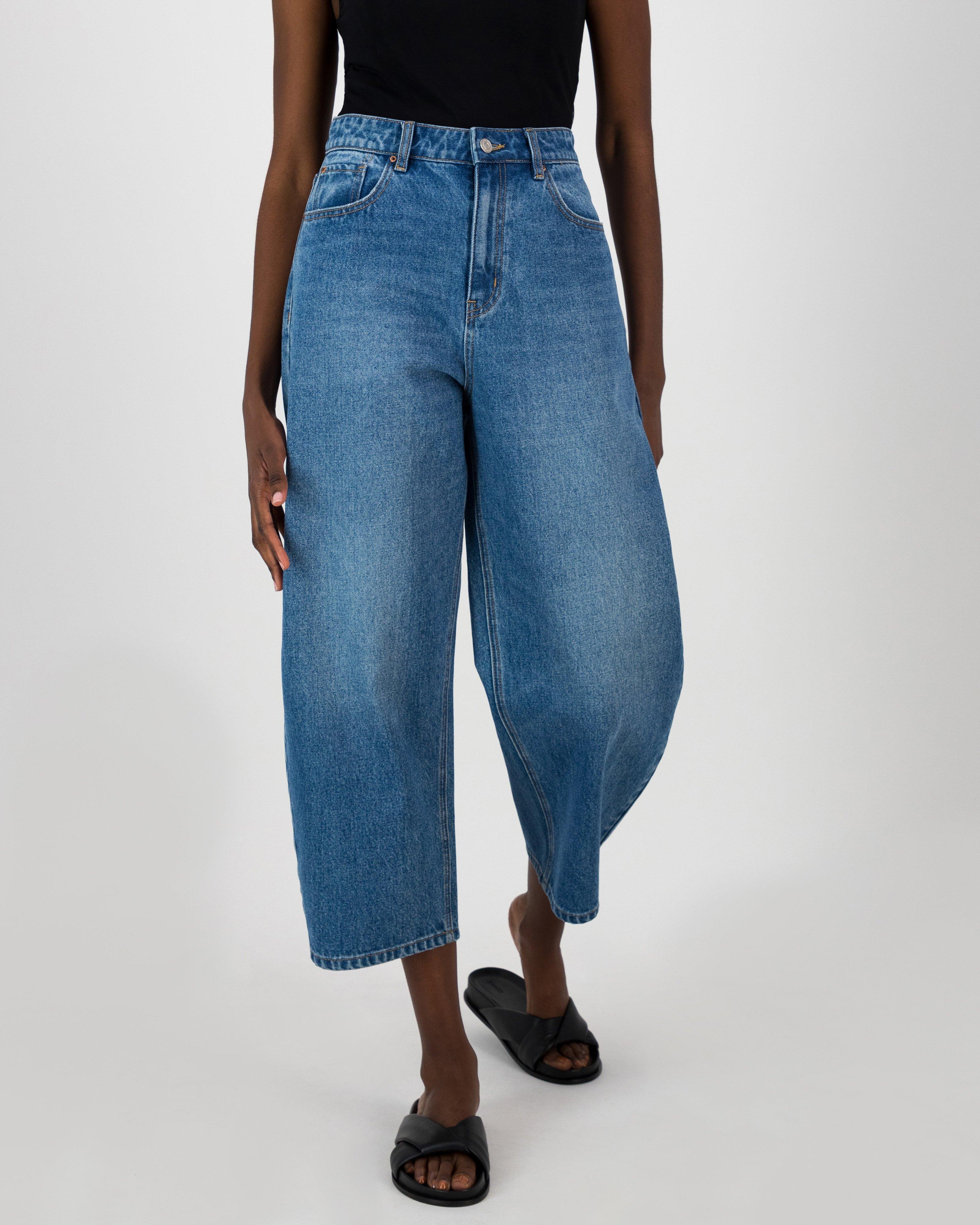 Mina Barrel Relaxed Denims -  Mid Blue