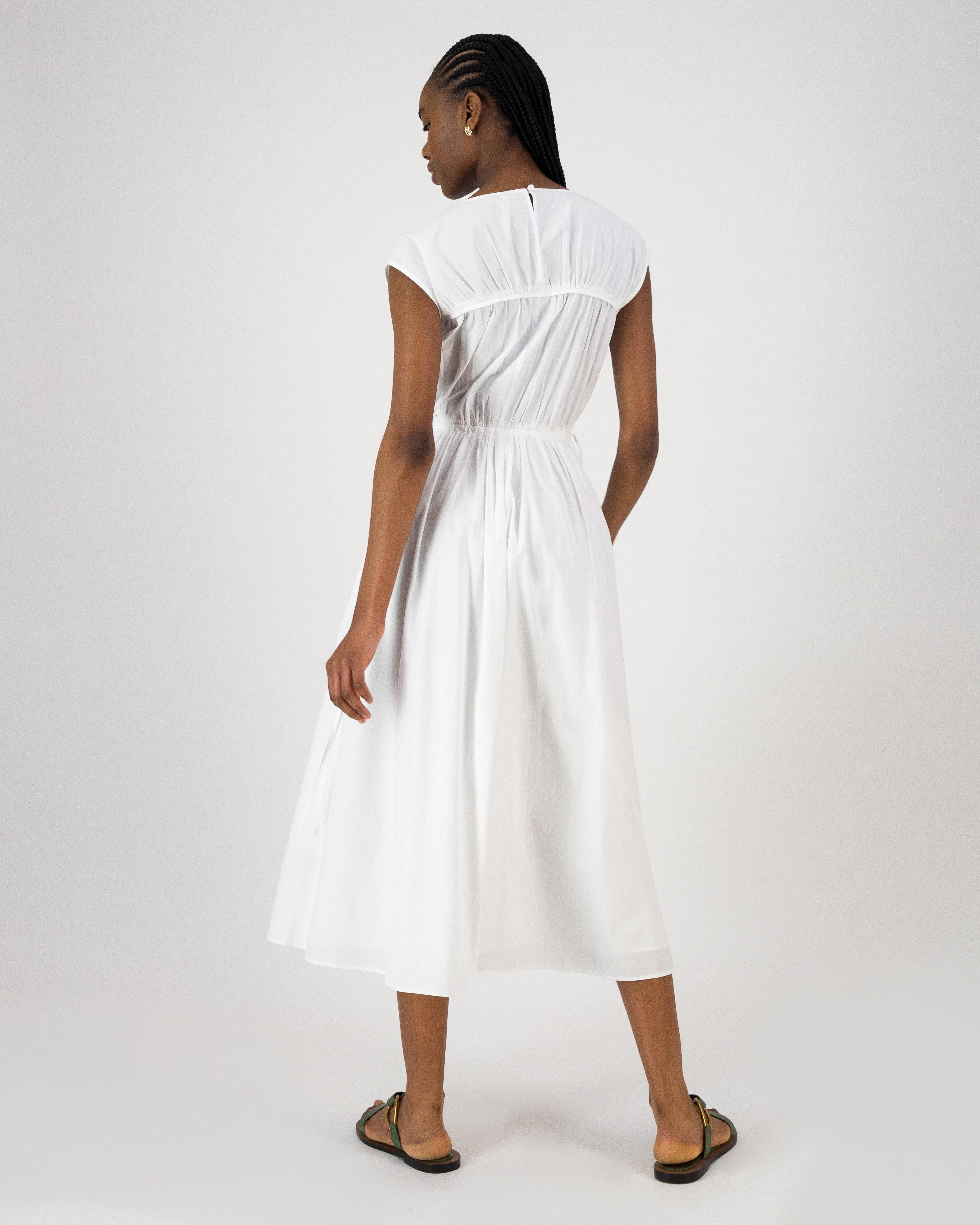 Alex Lace Inset Dress -  White