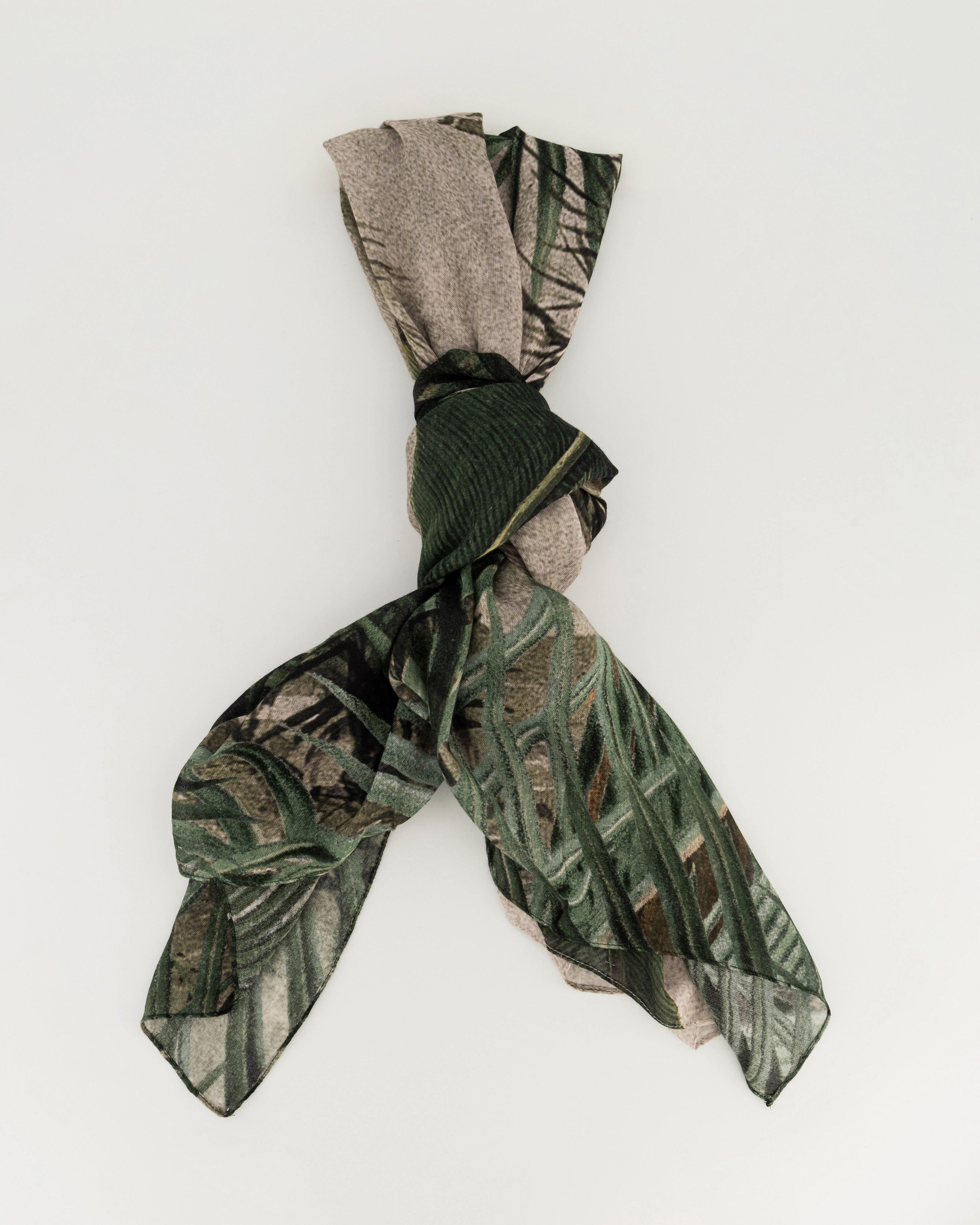 Sylvia Viscose Palm Tree Scarf -  Green
