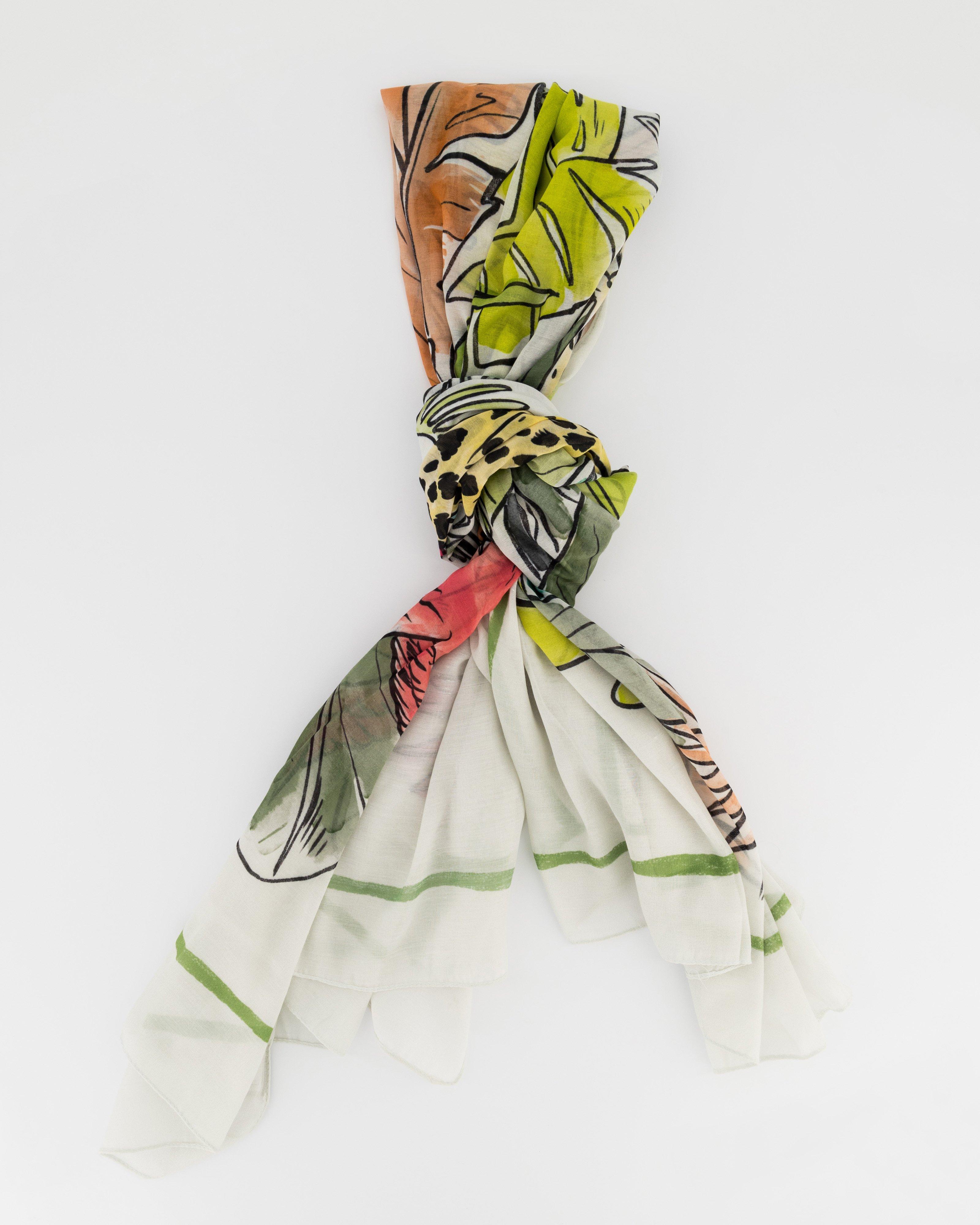 Madelyn Leaf Print Scarf -  Assorted