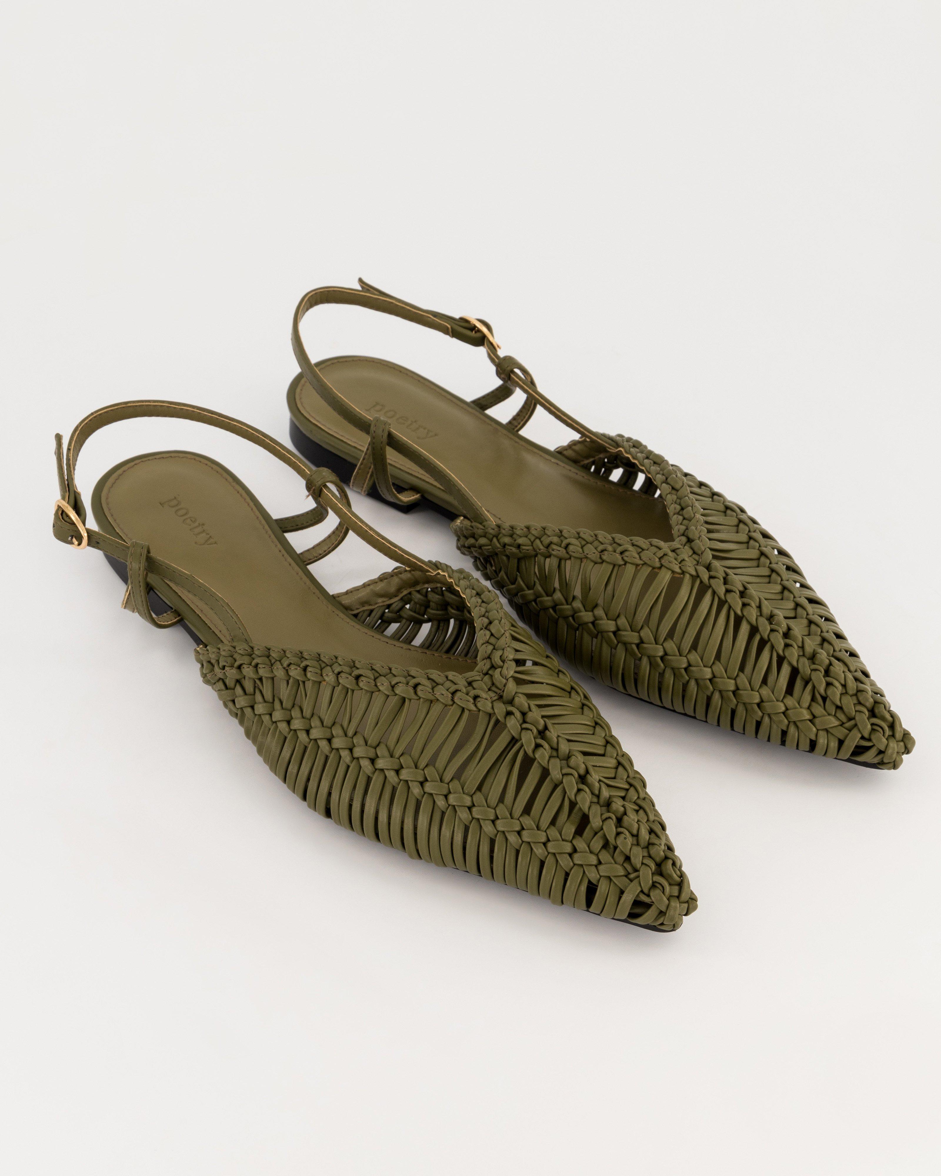 Briar Woven Slingback -  Olive