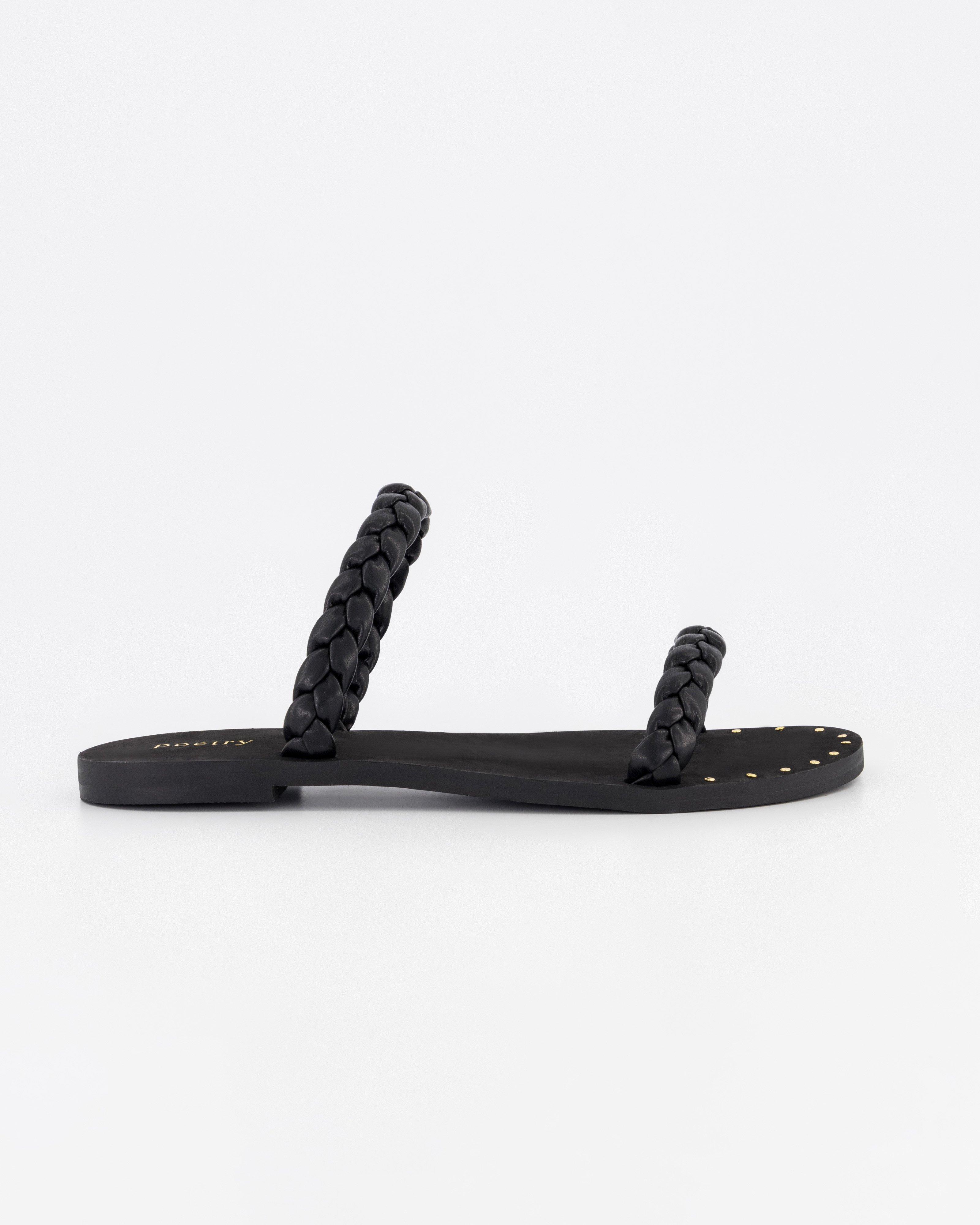 Bryana Braided Sandal -  Black