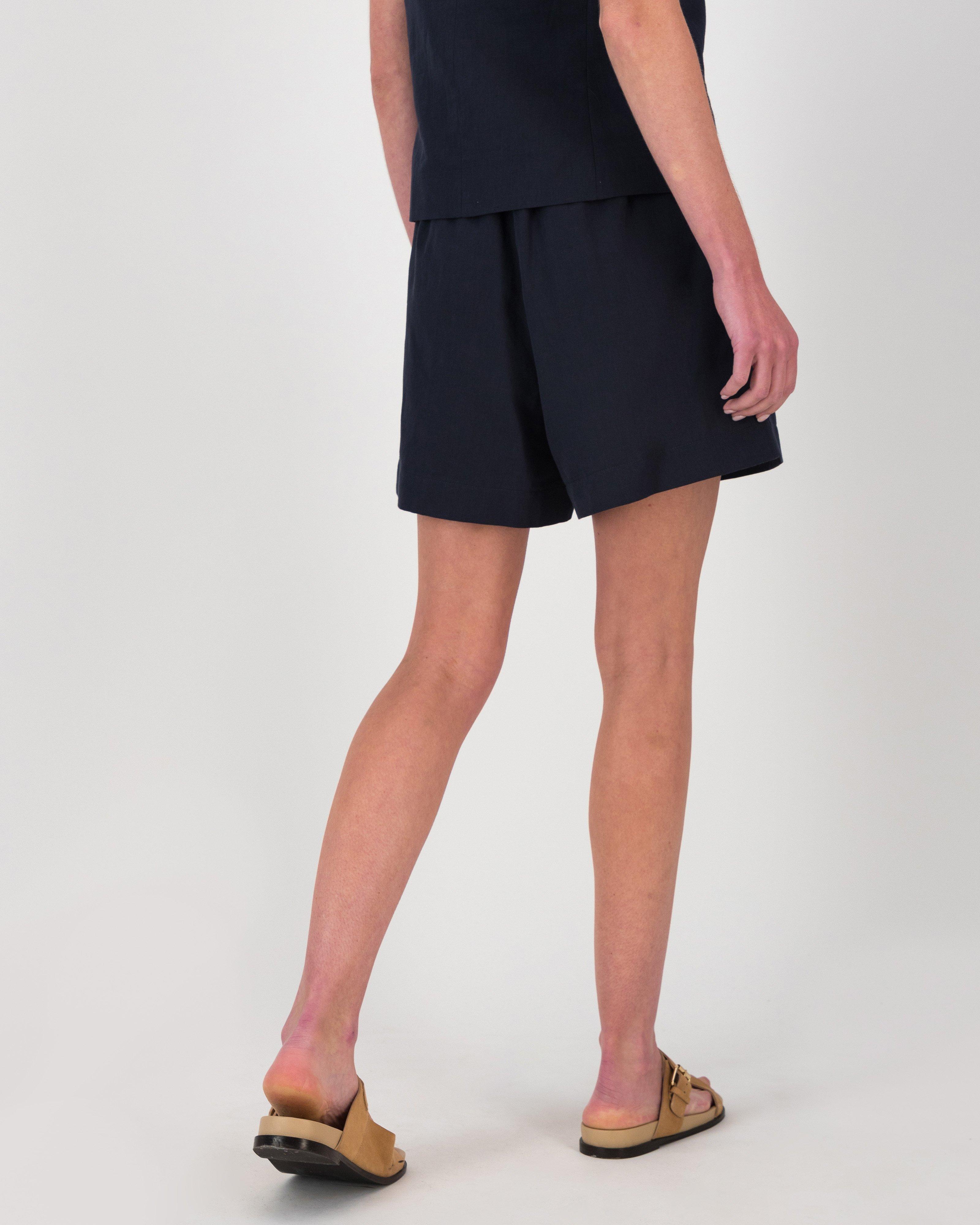 Alexis Linen Blend Short -  Navy
