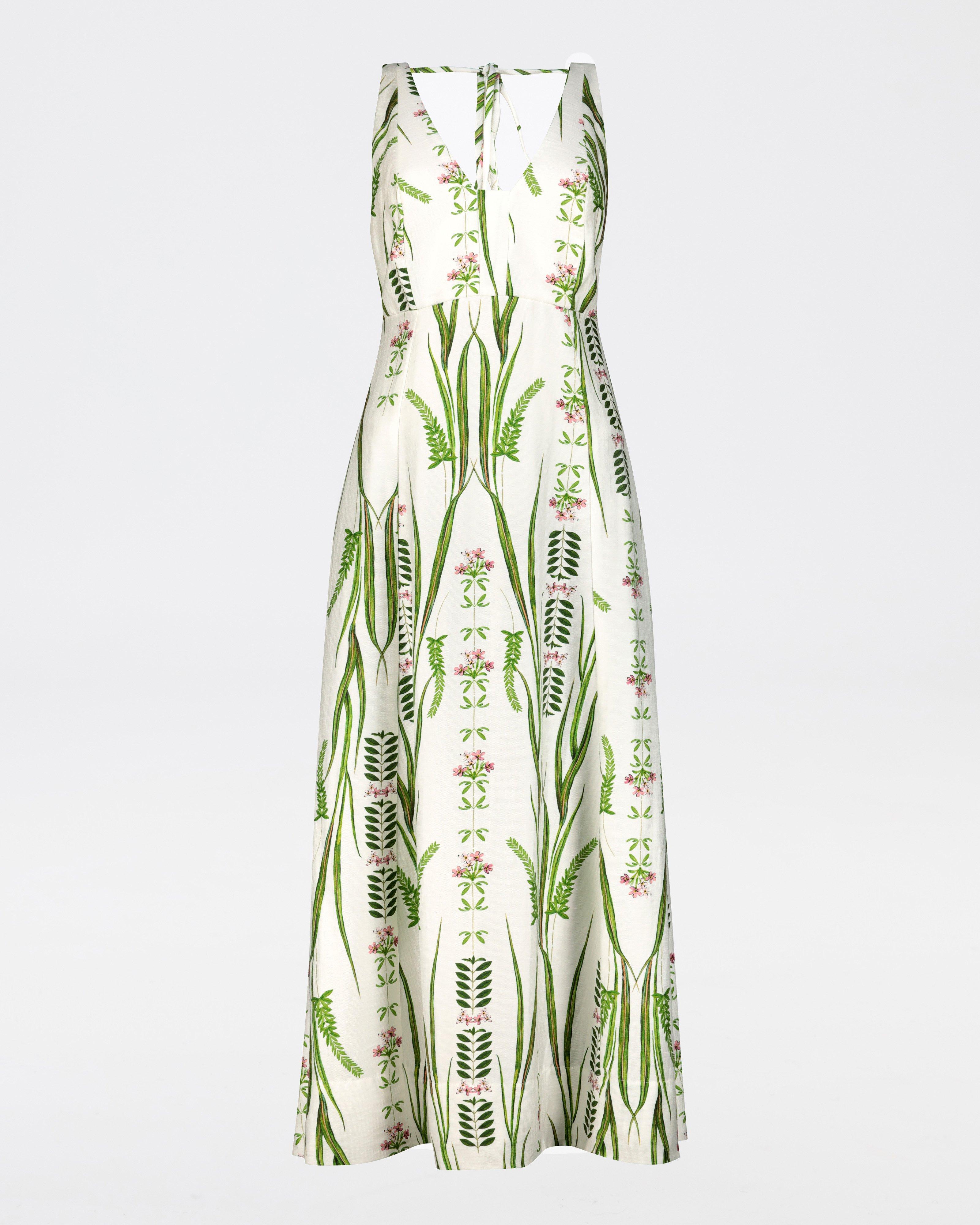 Blanche V-Neck Printed Dress -  Milk