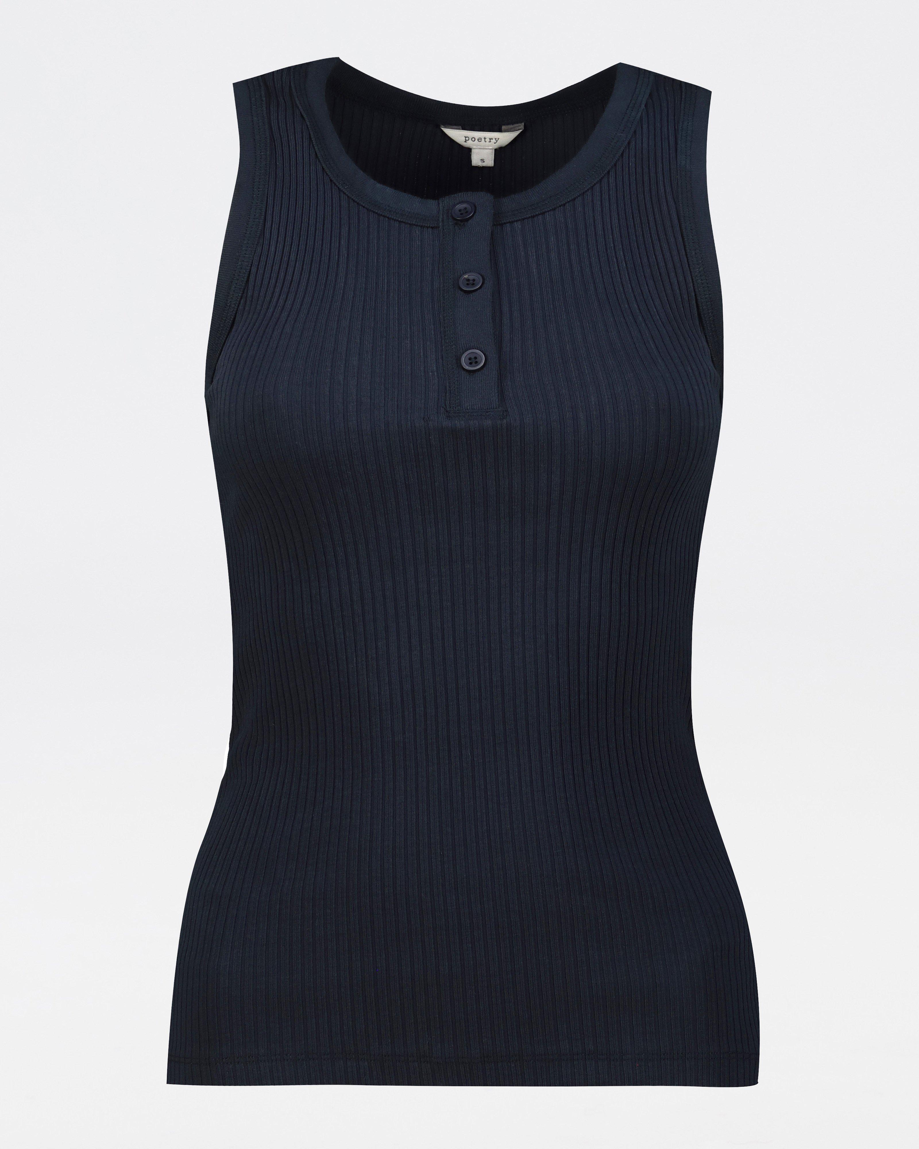  Clara Henley Tank -  Navy