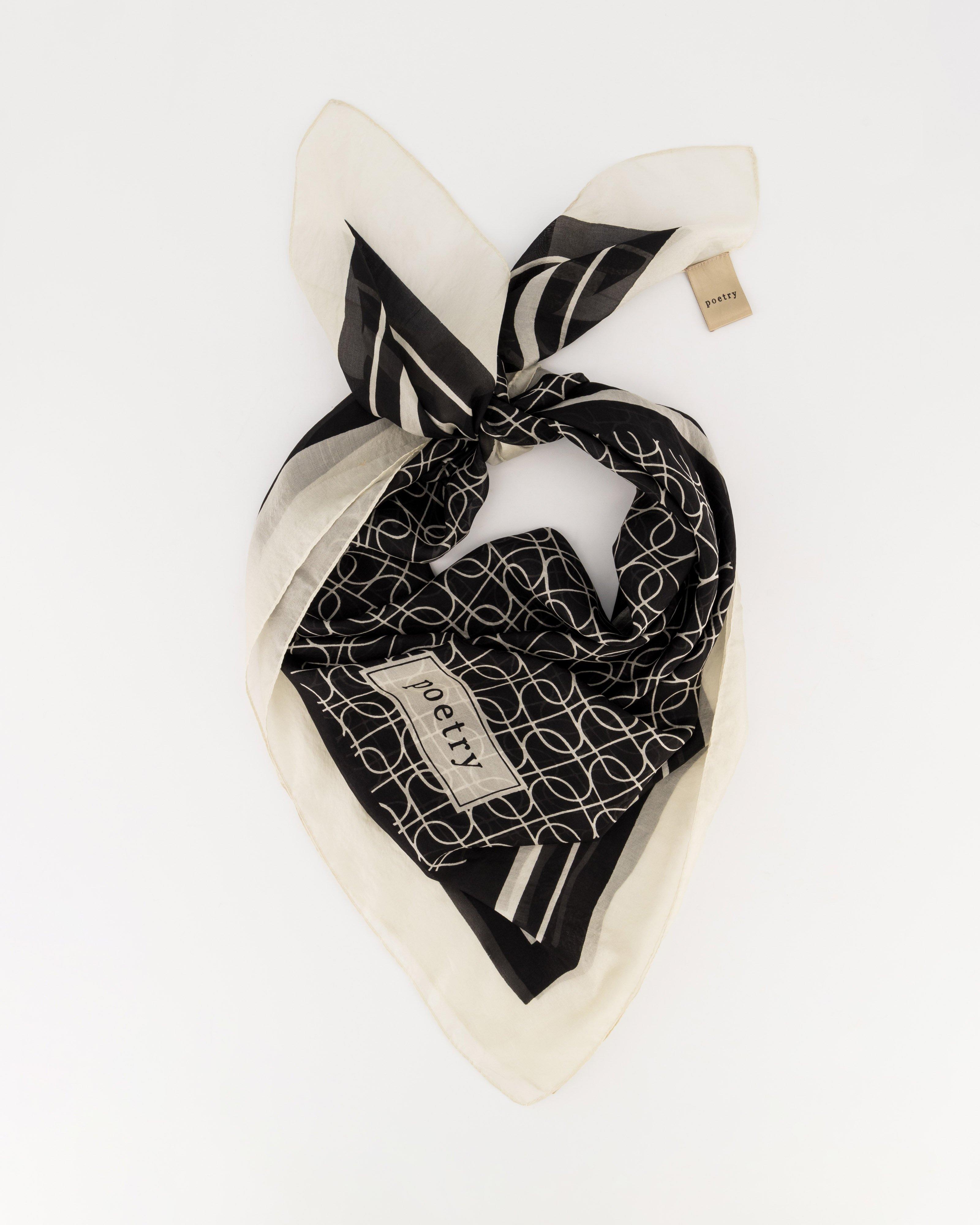 Eluney Identifier Silk Scarf -  Black