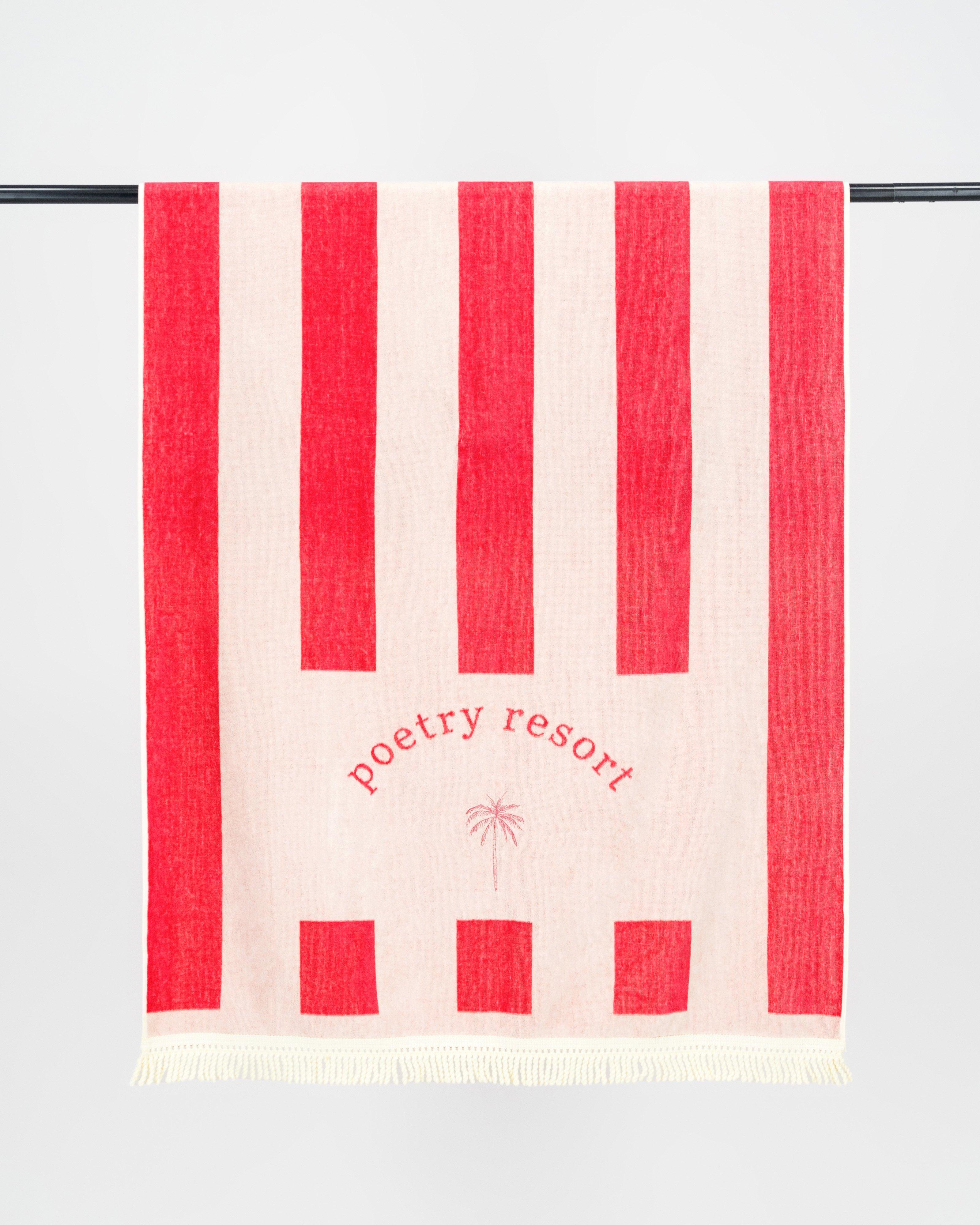 Freya Velour Beach Towel -  Pink