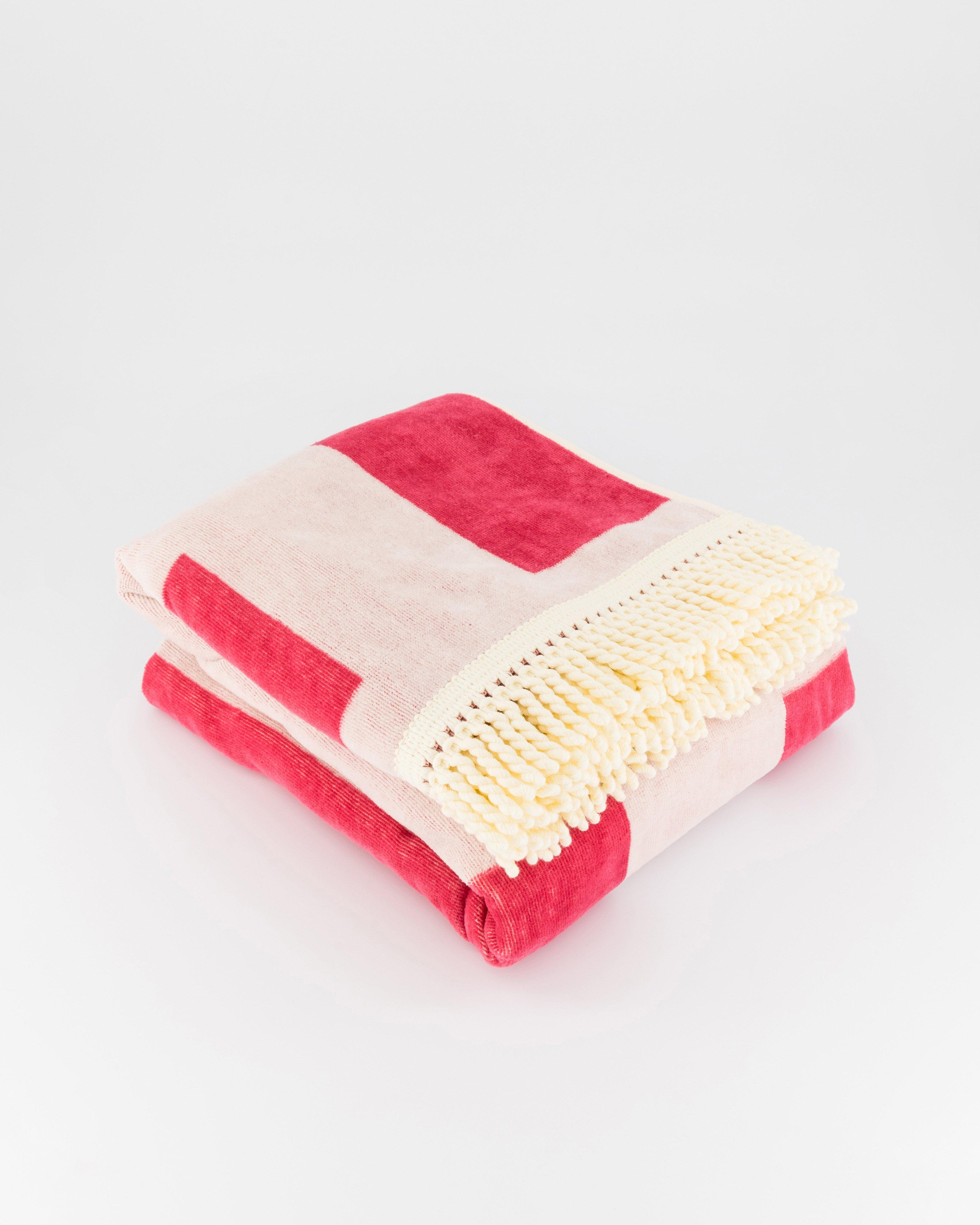 Freya Velour Beach Towel -  Pink